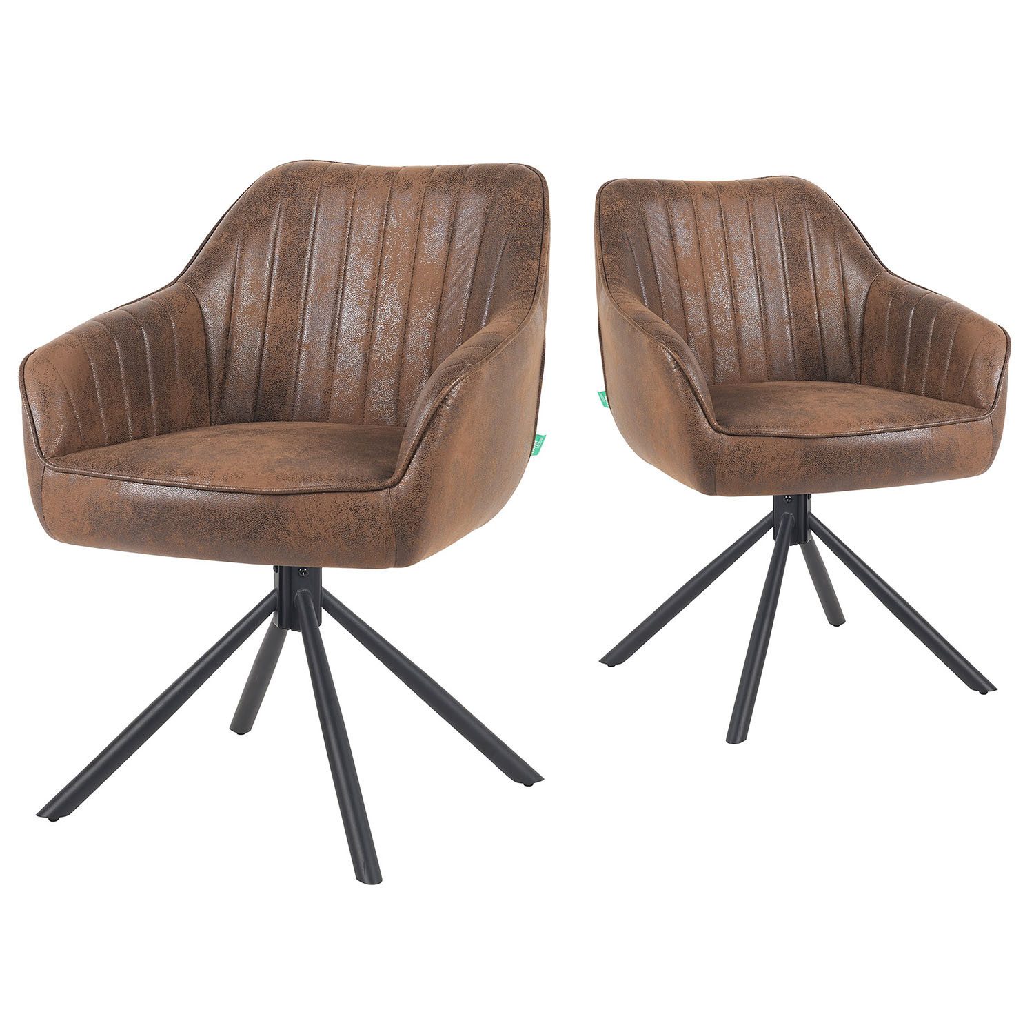 DUBI Möbel Polsterstuhl Mika-Maya 2er-Set, Federkern, pulverbeschichtet, 36 günstig online kaufen