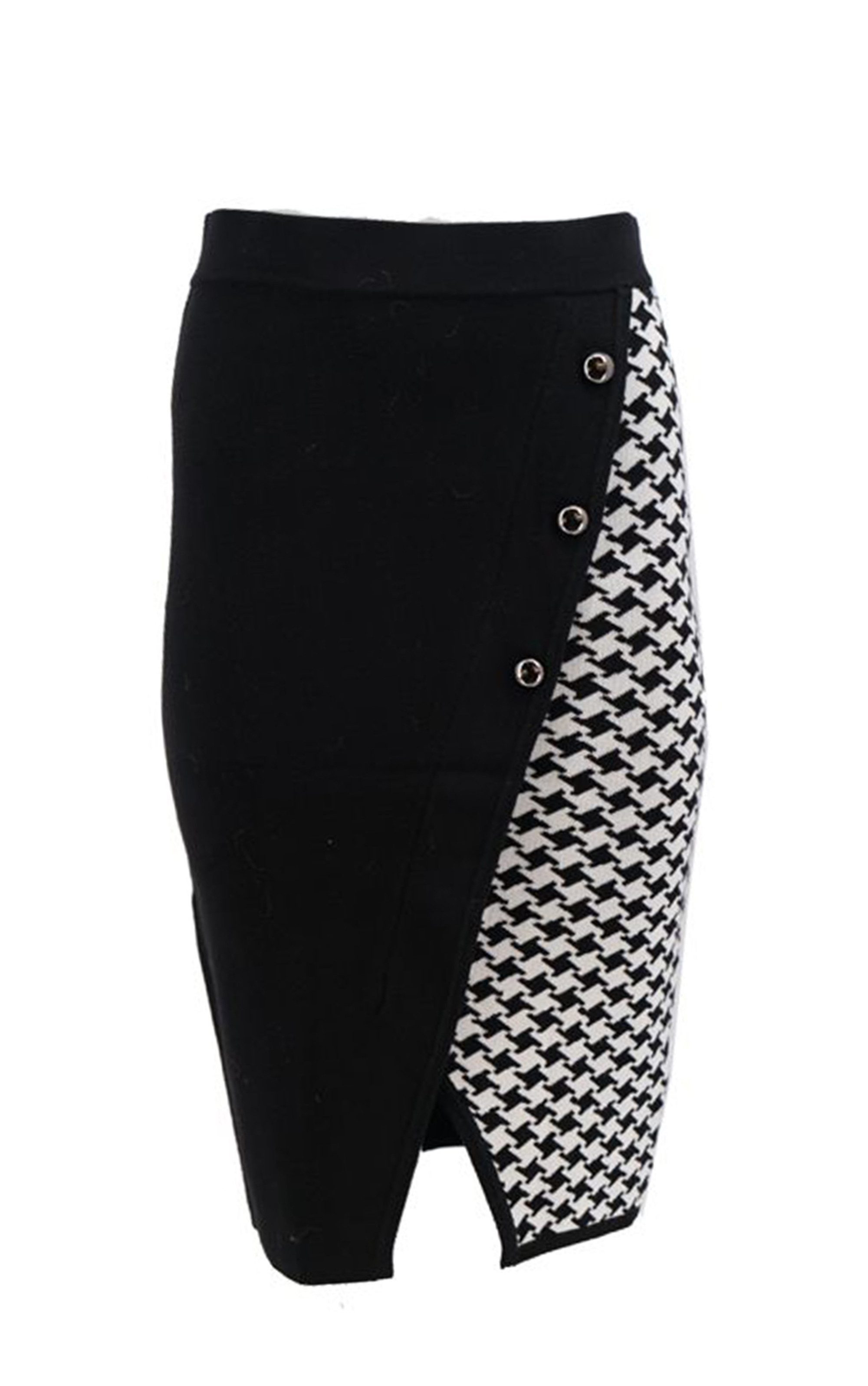 Passioni Strickrock Knielang mit Hahnentritt-Muster günstig online kaufen