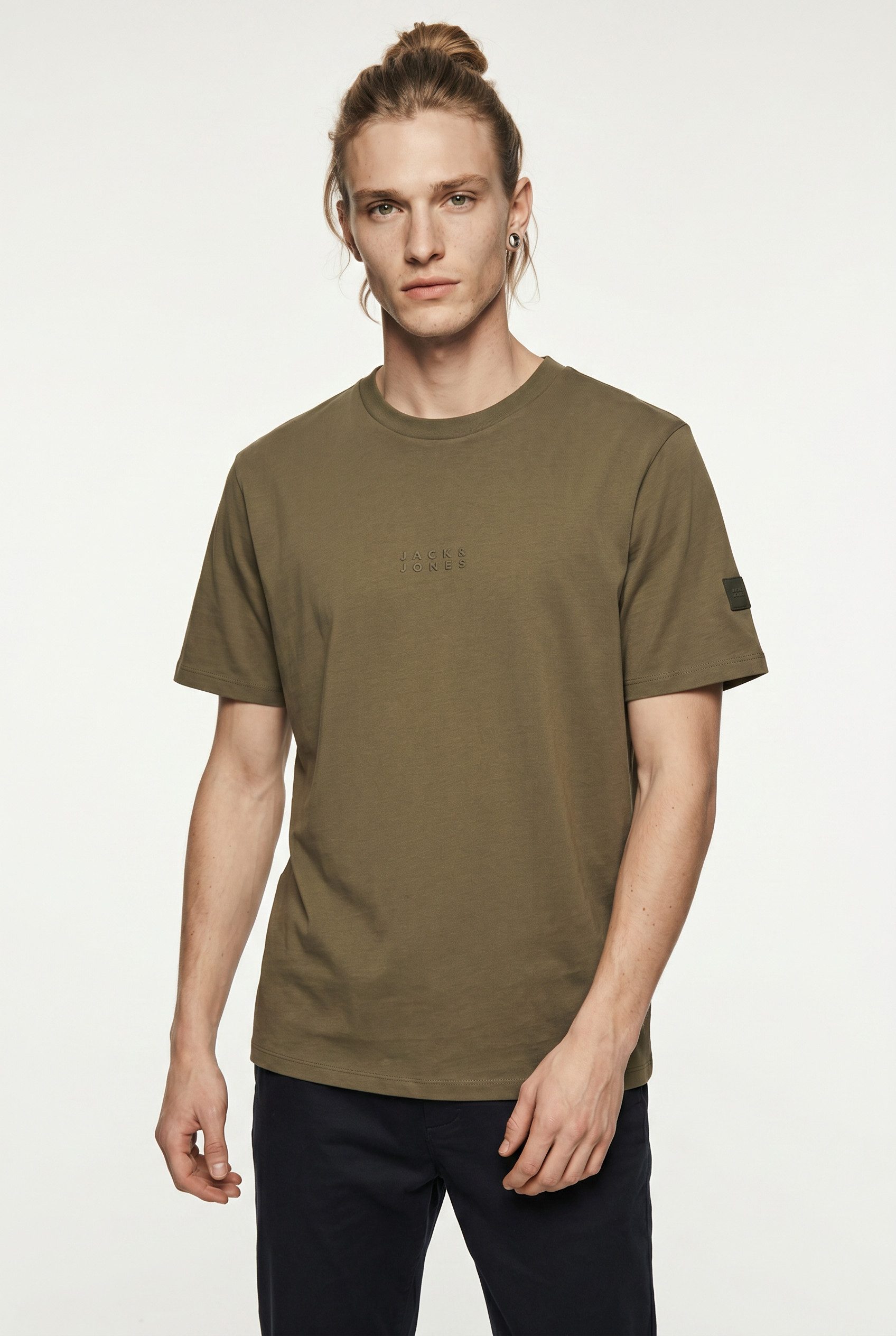 Jack & Jones Kurzarmshirt JCOPOINT BADGE TEE SS CREW NECK