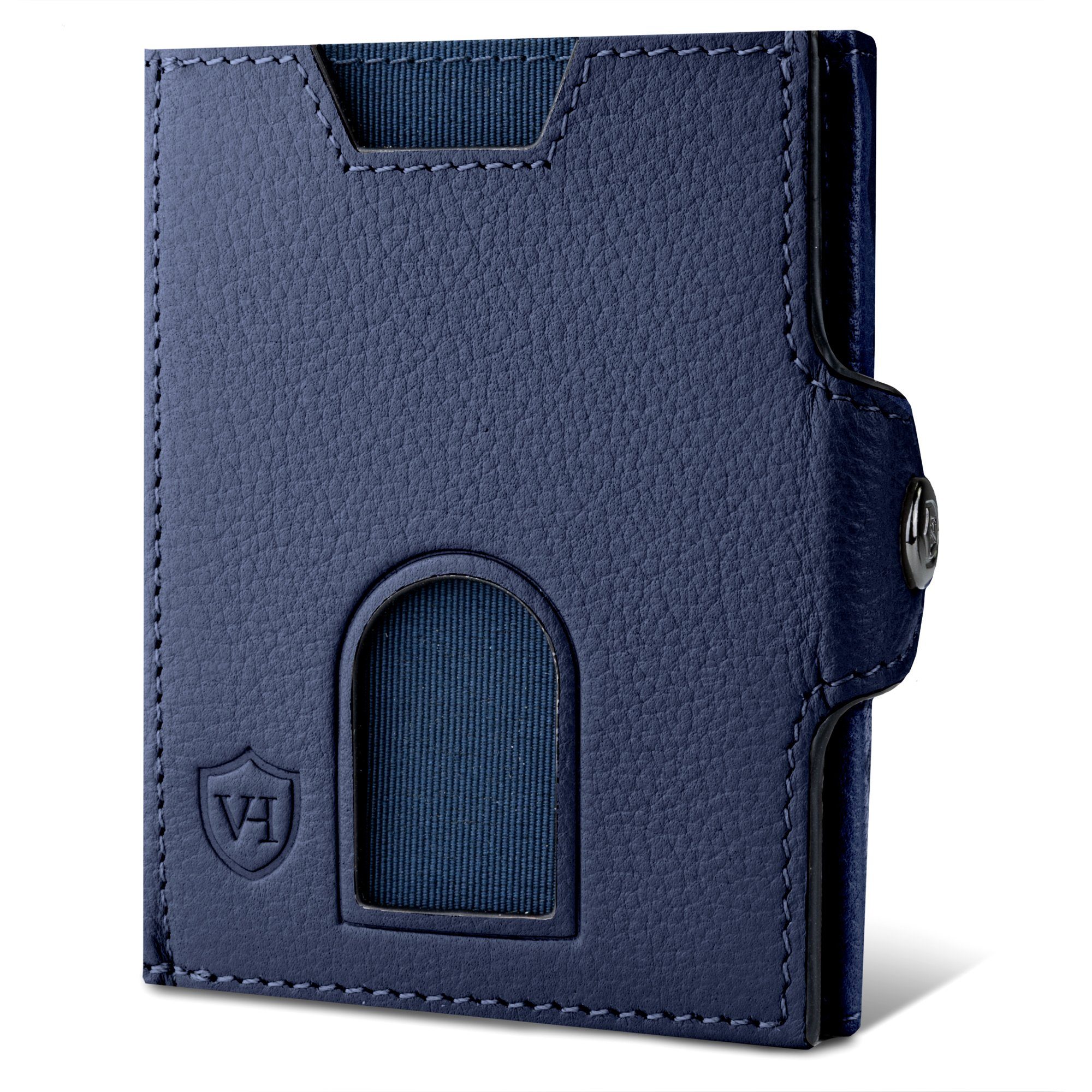 VON HEESEN Geldbörse Whizz Wallet mit 6 Kartenfächer, Slim Wallet Geldbeutel Portemonnaie inkl. RFID-Schutz & Geschenkbox Blau