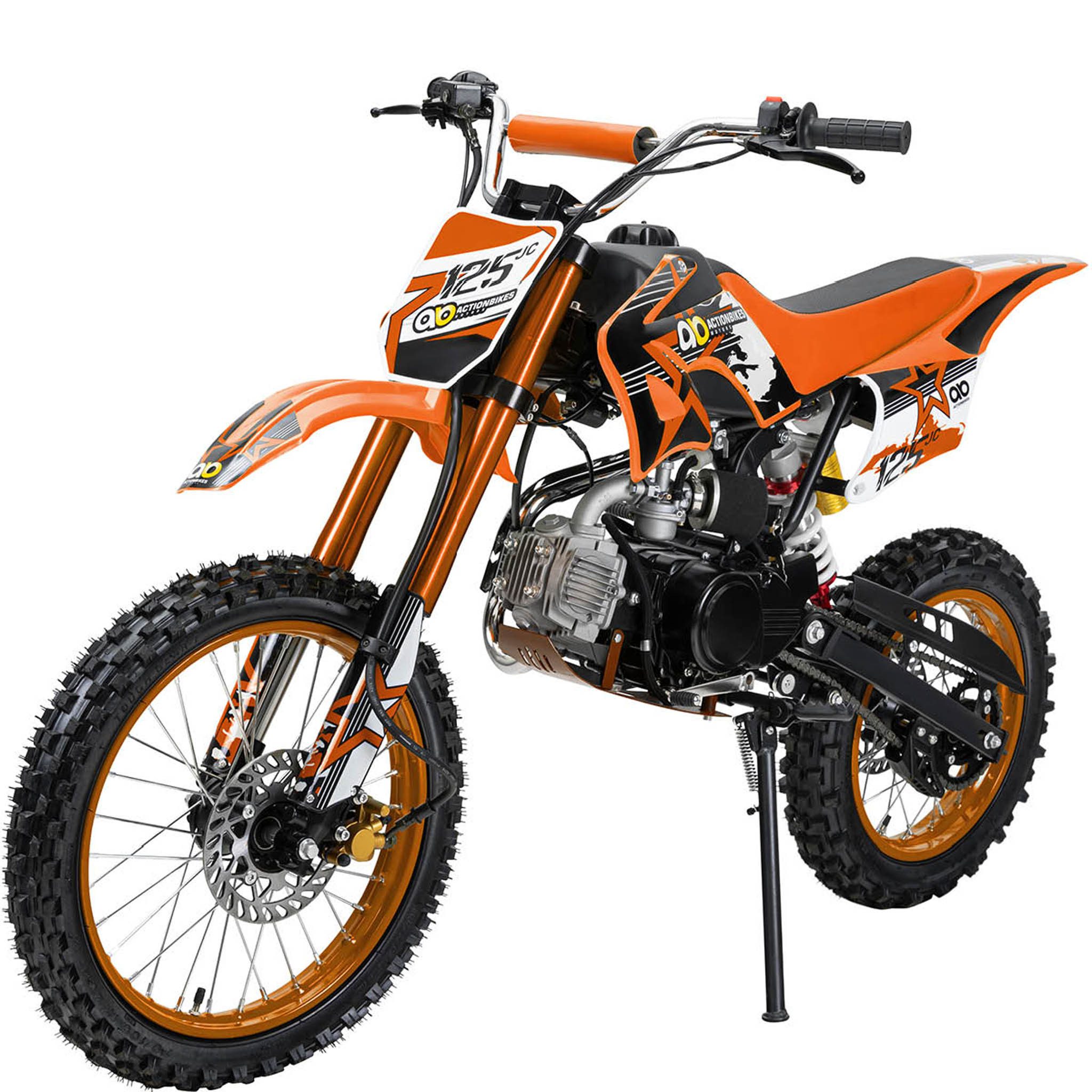 Actionbikes Motors Motorrad Crossbike JC125 Benzin - Pocketbike Dirtbike 4-Takt-Motor, 80 km/h, 125 ccm, 80 km/h, Euro 4, Jugend-Crossbike 125-ccm-4-Takt-Benzinmotor, 4-Gang-Fußschaltung
