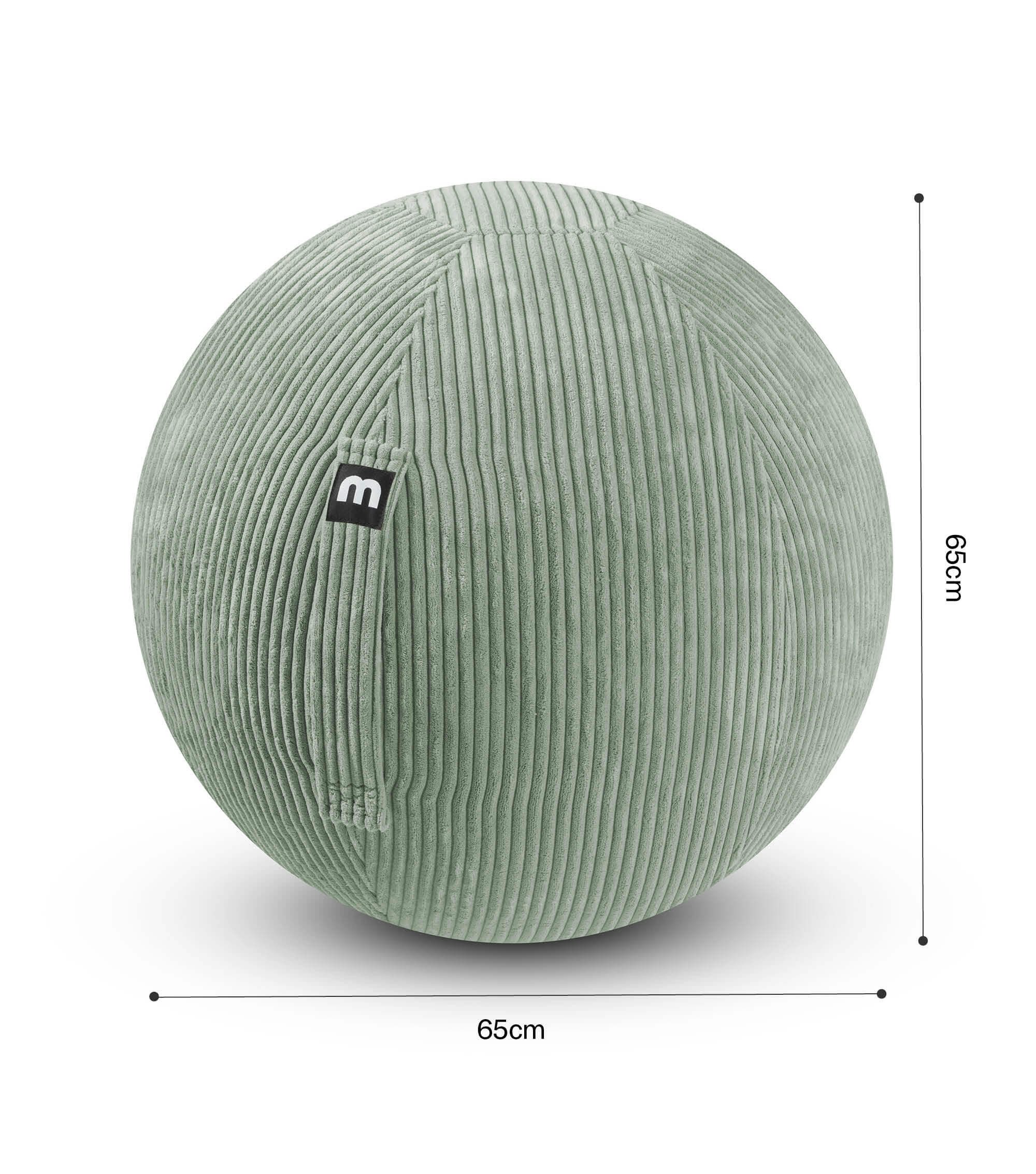 mokebo Sitzball Der Sportliche (mit Cordbezug), ergonomische Sitzmöglichkeit fürs Büro & Homeoffice in Grün