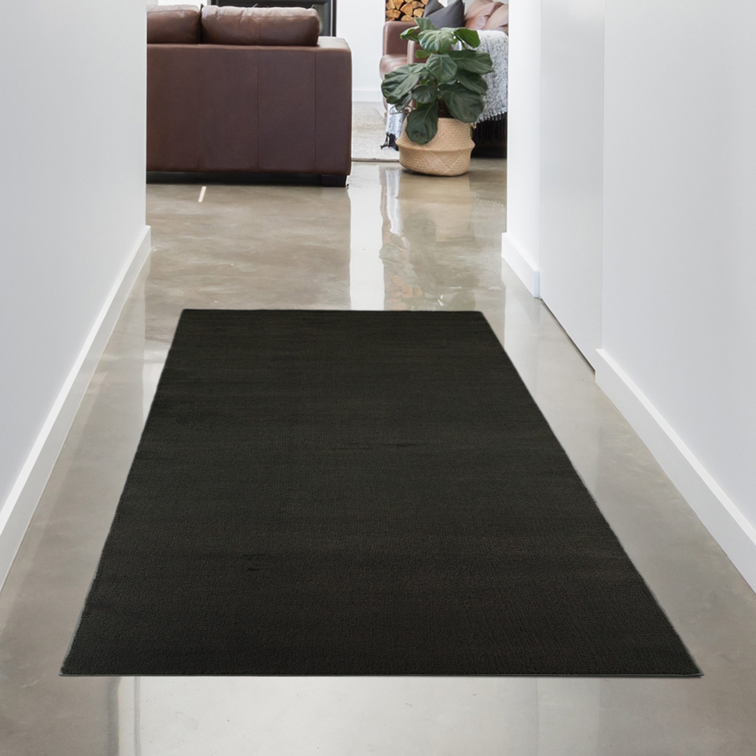 Carpetia Teppich Moderner schwarzer Teppich samtig günstig online kaufen