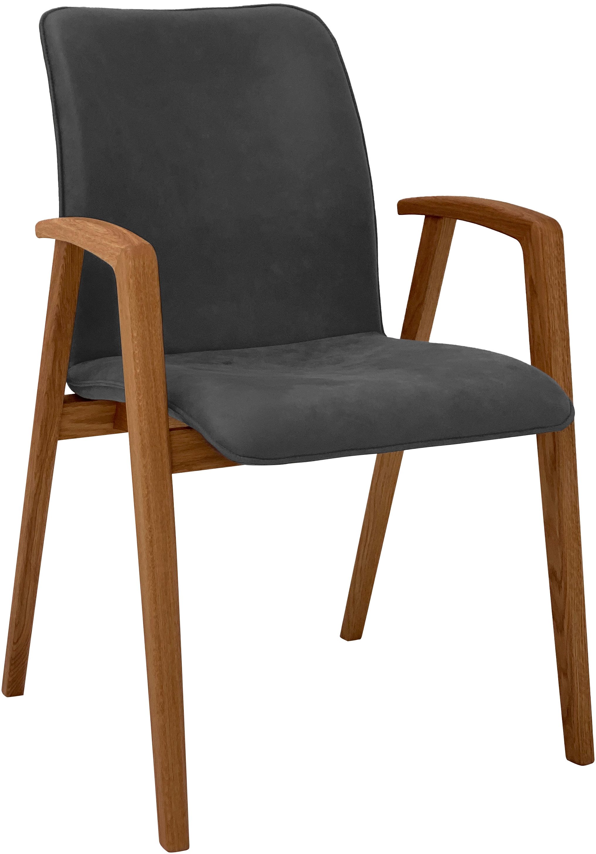 massivline&more Armlehnstuhl Casablanca 10, Stuhl, Esszimmerstuhl, Küchenstuhl (2 St), Massivholz: Wildeiche geölt