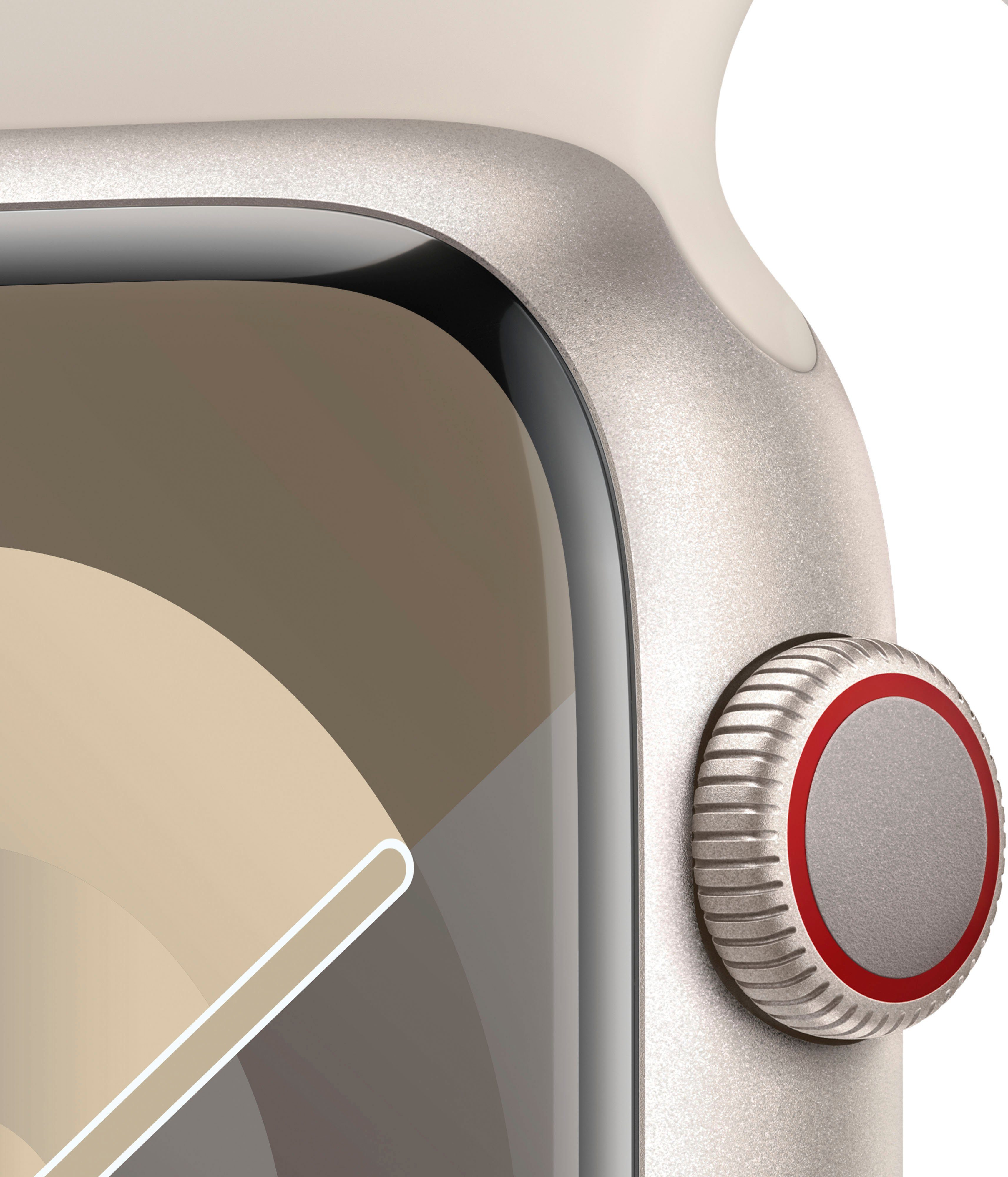 Apple 9 OS | Smartwatch Watch Watch 10), Series Cellular Sport Band (4,5 Polarstern Aluminium cm/1,77 45mm Zoll, Polarstern GPS +