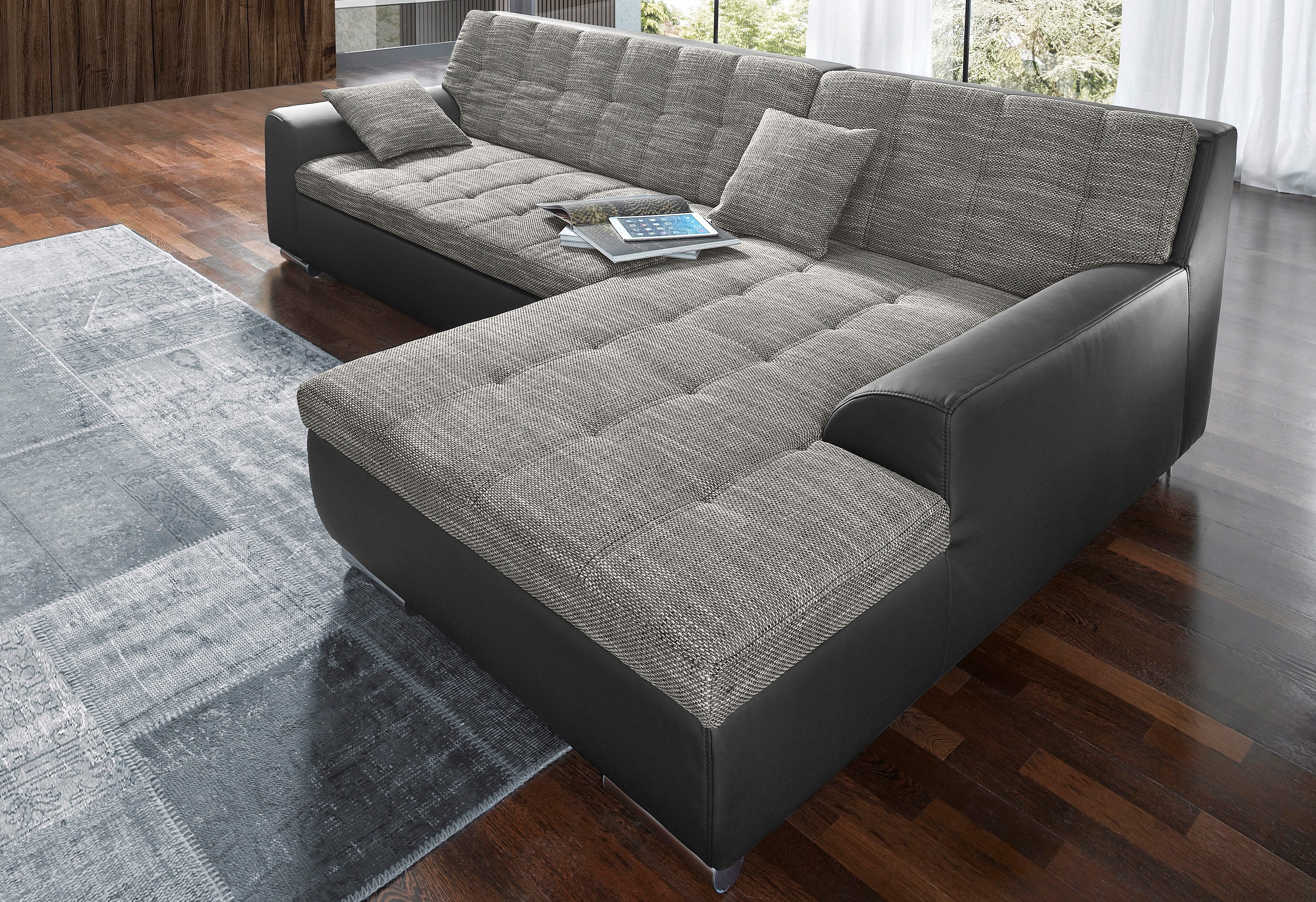 DOMO collection Ecksofa Treviso, wahlweise mit Bettfunktion, incl. Zierkiss günstig online kaufen