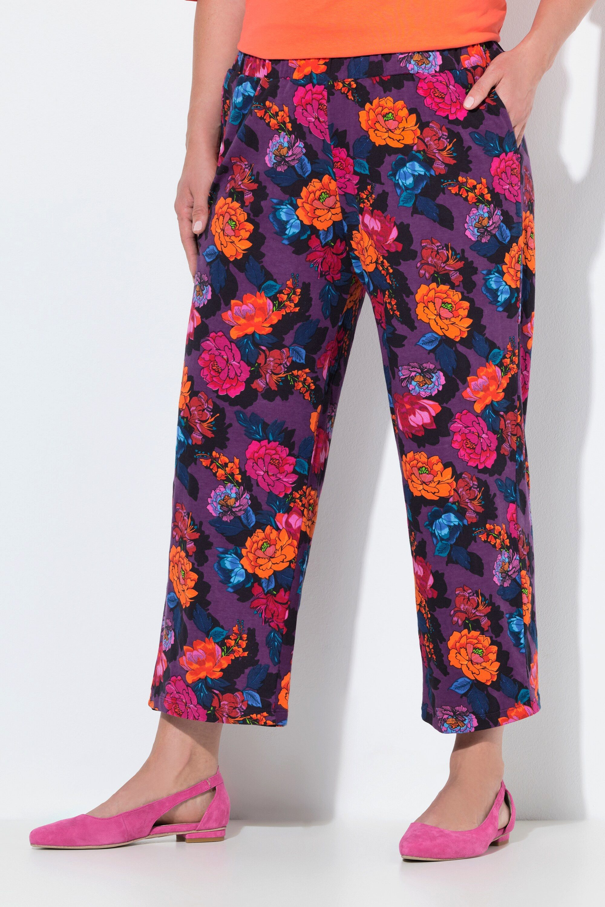 Ulla Popken Schlupfhose 7/8-Jerseyhose bedruckt gerades günstig online kaufen