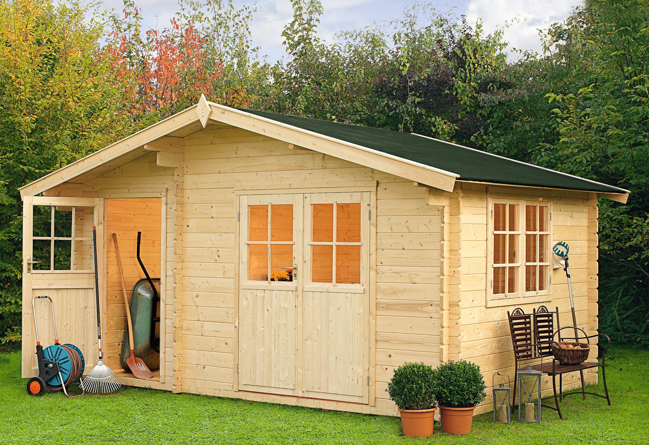 OUTDOOR LIFE PRODUCTS Gartenhaus »Belmont 2«, BxT 427x280 cm, 34 mm