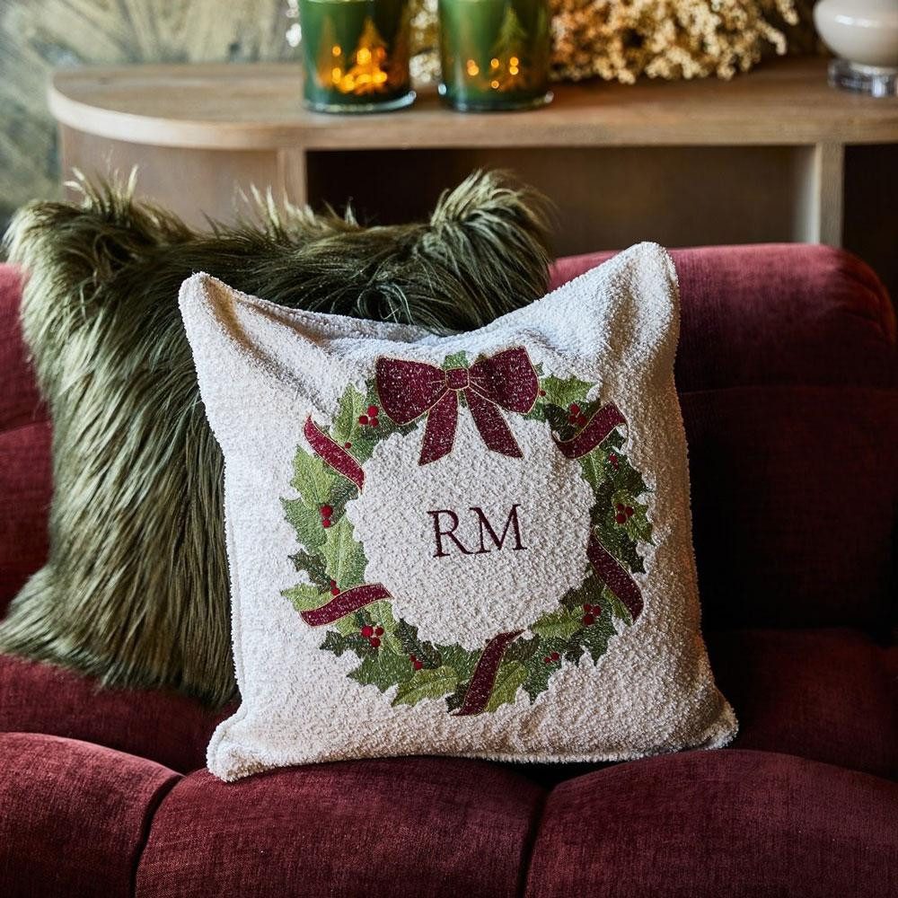Rivièra Maison Kissenhülle Kissenhülle Kranz Christmas Wreath Pillow Cover günstig online kaufen