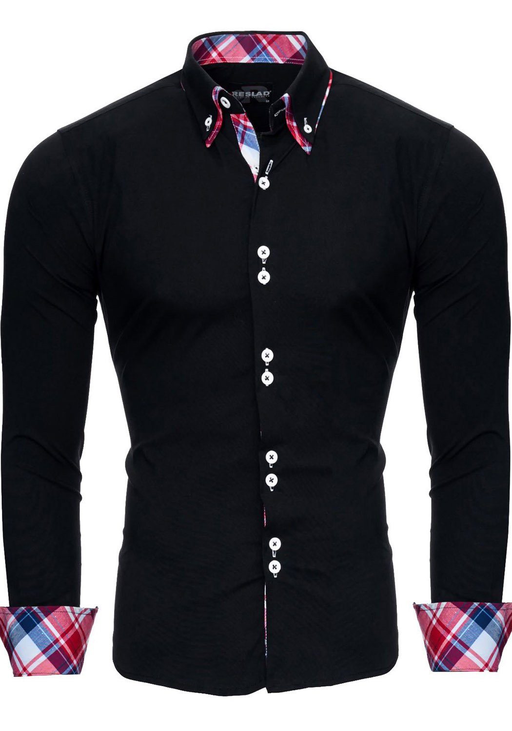 Reslad Langarmhemd Reslad Herren Hemd Button-Down günstig online kaufen