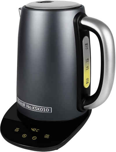 Gotoll Wasserkocher GLSK010, 2200 W, mit Temperatureinstellung Edelstahl für Tee bis Babynahrung (2200 Watt, 1,7 Liter, Warmhaltefunktion)