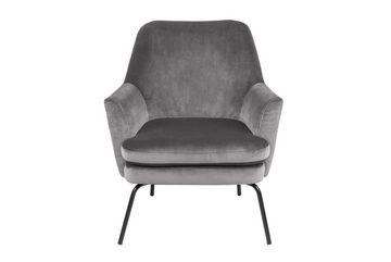 ebuy24 Relaxsessel Chicca Sessel in dunkelgrau und Metallgestell in s (1-St)