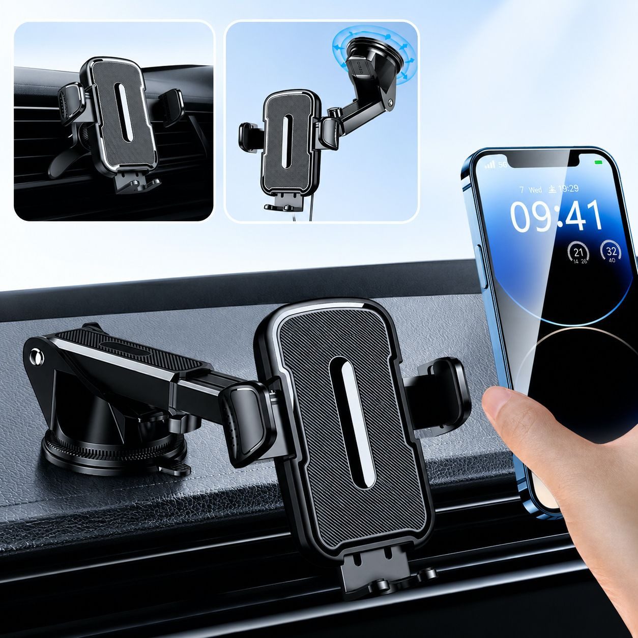 NEXGEN LUXUS HANDY-ZUBEHÖR Smartphone-Halterung Handy-Halterung Autohalter Lüftung Armaturenbrett KFZ Halter