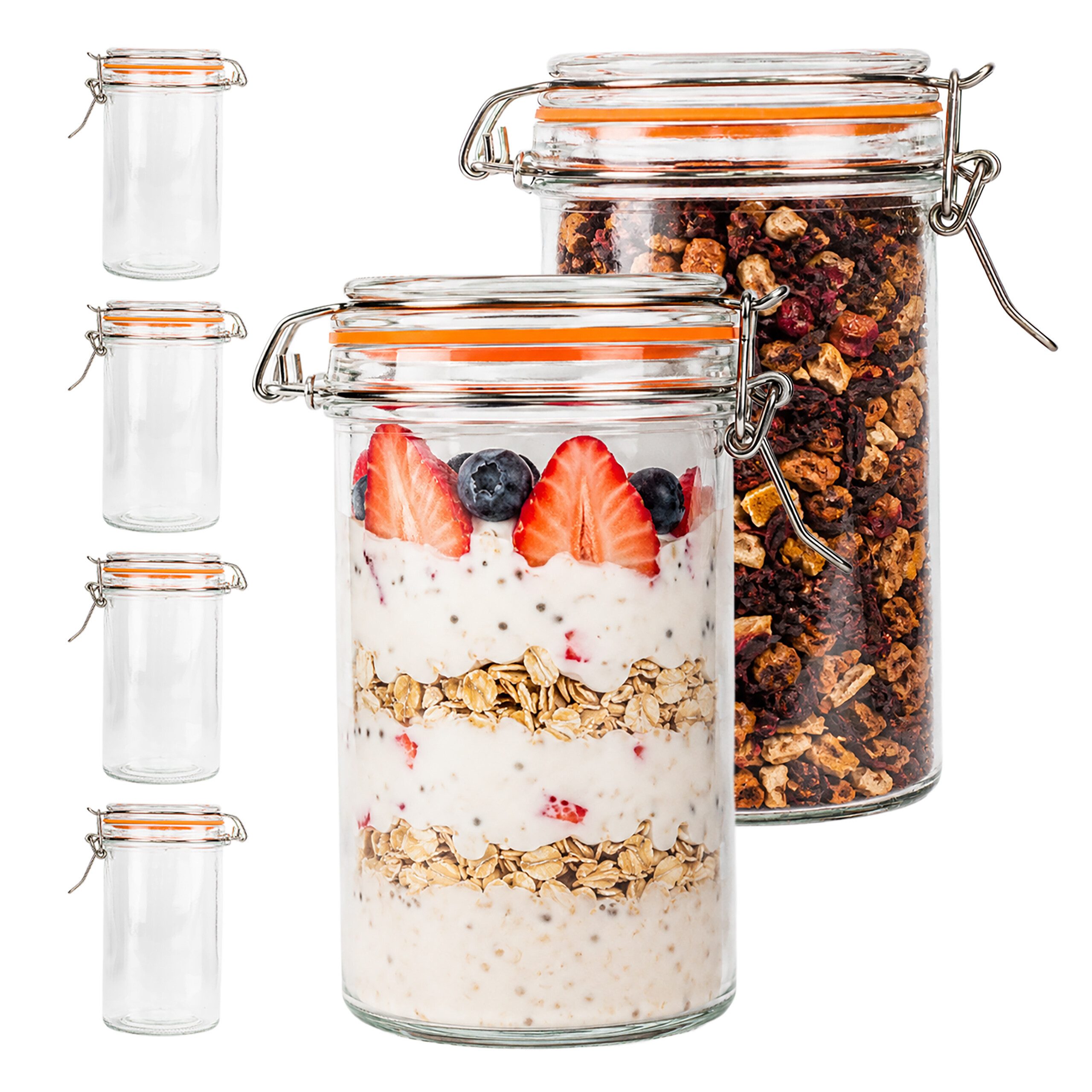 relaxdays Einmachglas Einmachgläser 6er Set 500 ml, Glas, (6-tlg)