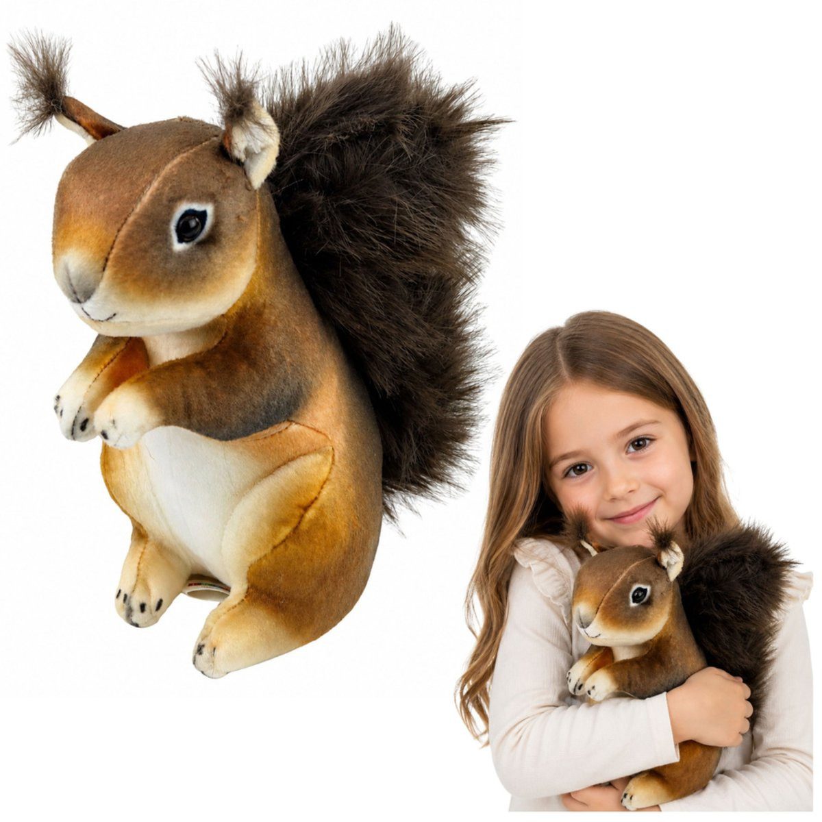 Wisam Plüschfigur Plüsch-Eichhörnchen-Maskottchen, Kuscheltier, realistisch, braun, 22 (1-St)