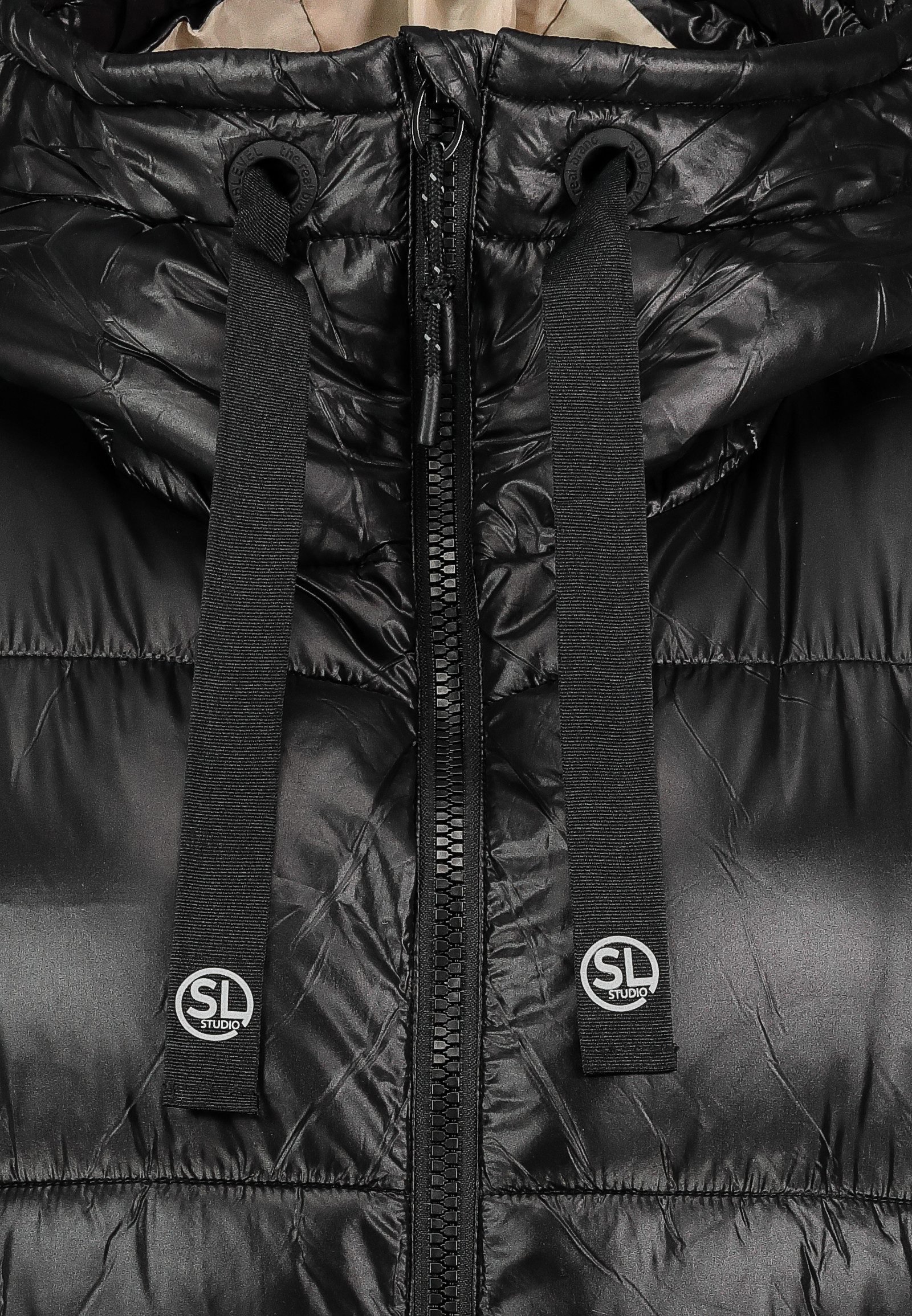 SUBLEVEL Steppweste Damen mit Kapuze Waistcoat lange Winter Weste Bodywarmer Waistcoat