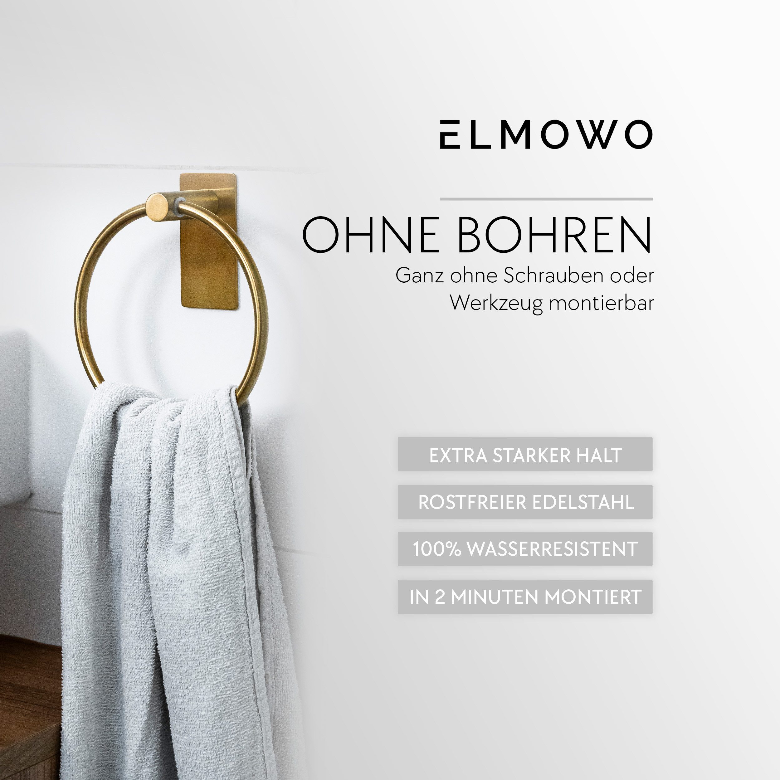 ELMOWO Handtuchring ohne Bohren für Badezimmer & Gäste-WC, Handtuchhalterun günstig online kaufen