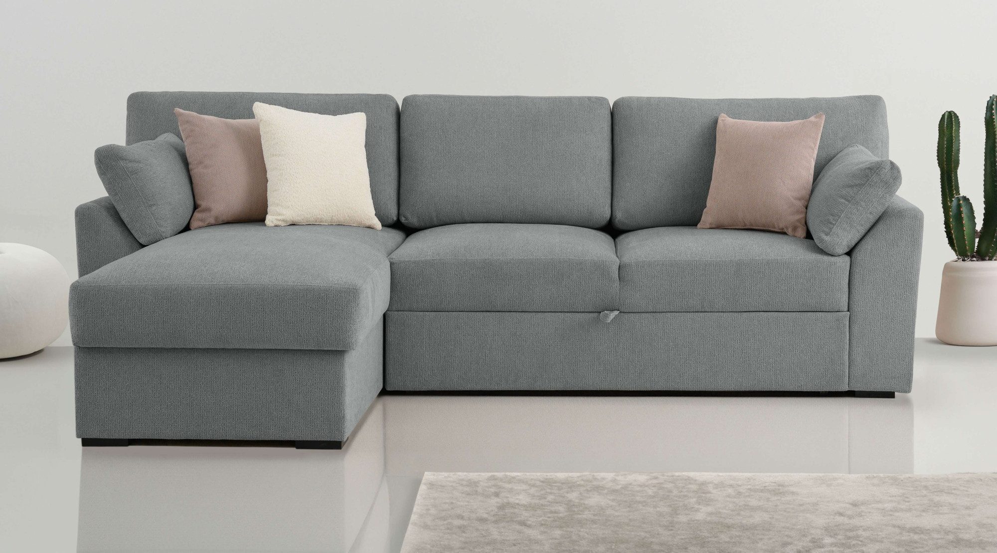 Home affaire Ecksofa Citry, Breite 246 cm, Chenille, Bettfunktion, Bettkasten, L-Form