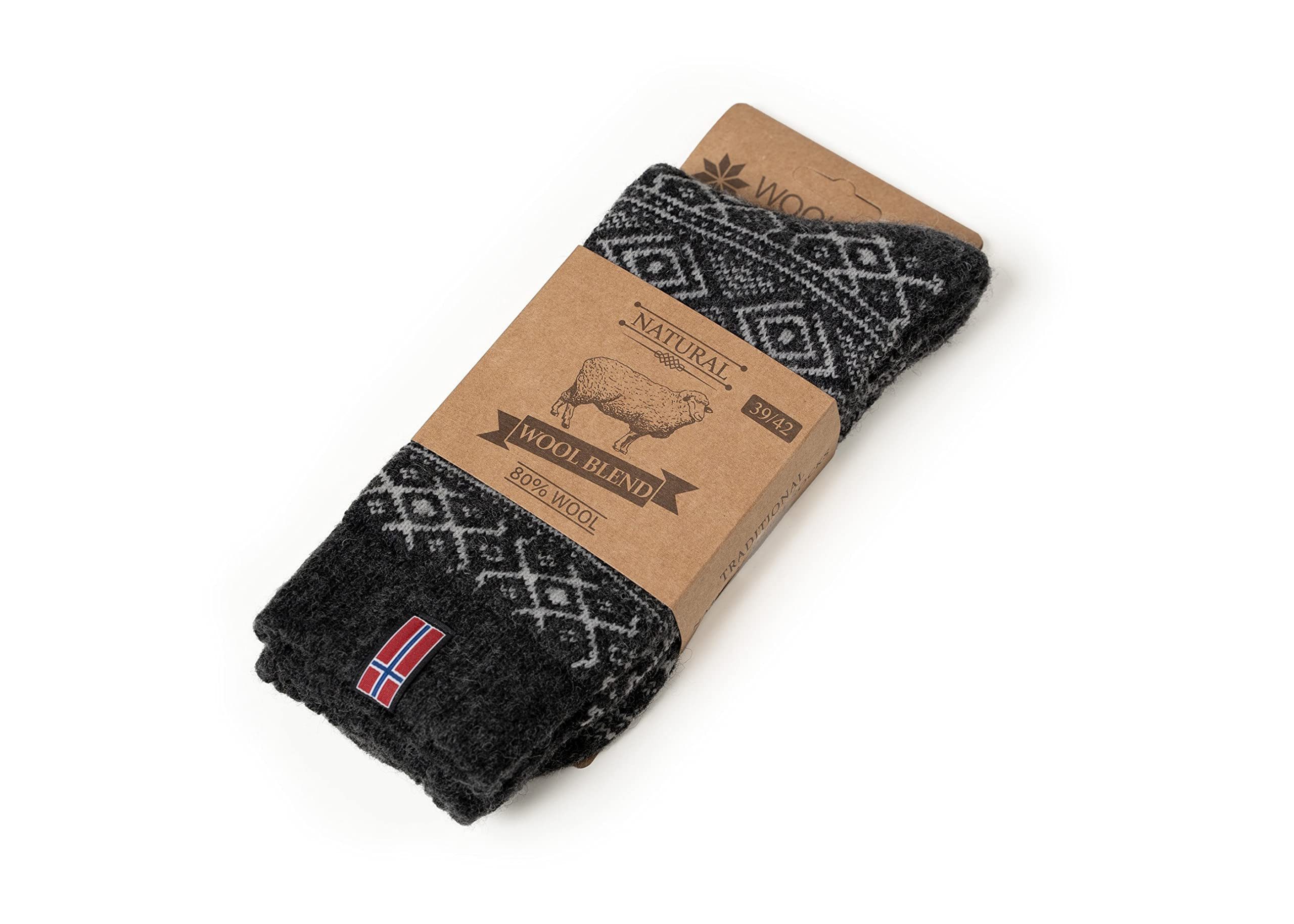 HomeOfSocks Norwegersocken 80% Wollsocken Norwegen Flagge Dicke Socken Hyggelig Warm 80% Wollanteil Norwegischem Design