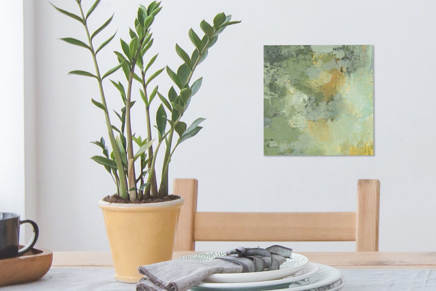 OneMillionCanvasses® Leinwandbild Ölgemälde Bilder (1 für Leinwand St), Wohnzimmer grün, Schlafzimmer