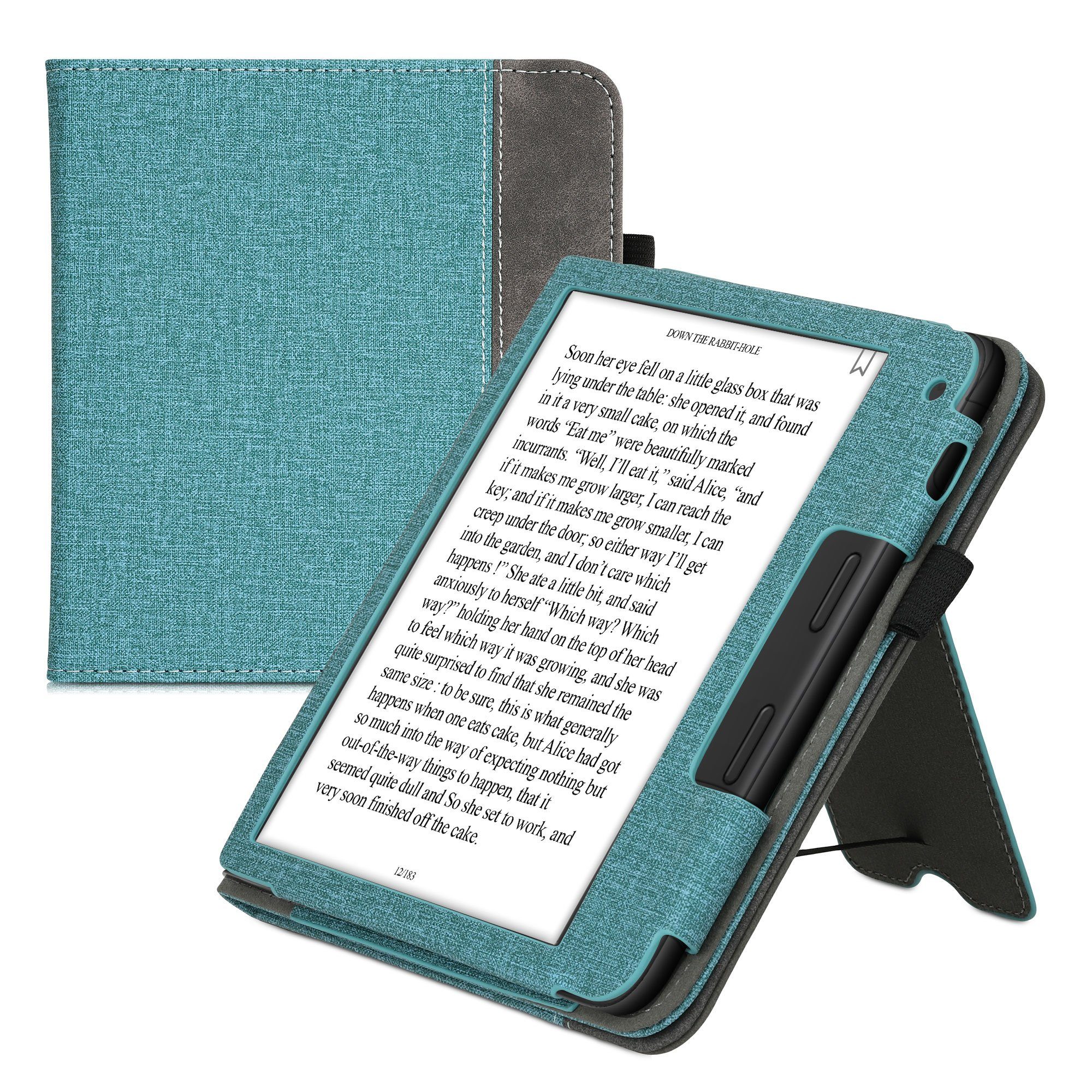 kwmobile E-Reader-Hülle Flip Schutzhülle für Tolino Vision 6, Handschlaufe - Cover Wildleder-Optik