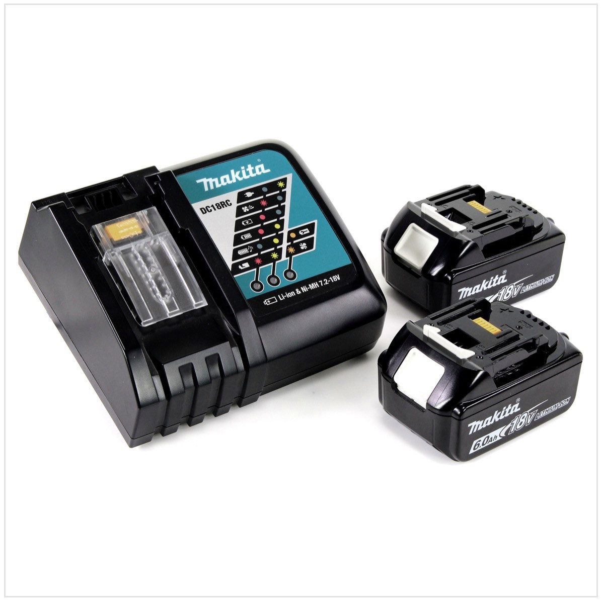 Makita Power Source Kit Li 18V mit 2x BL1860B Akku 6,0Ah + DC18RC Ladegerät Akkupacks