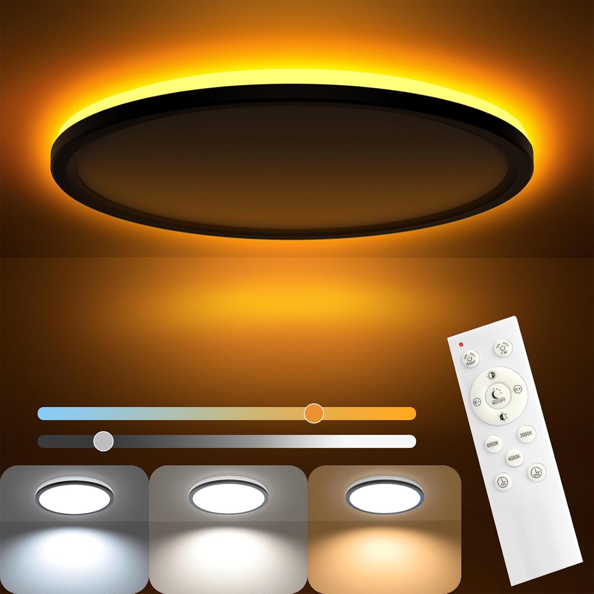 BRAIDOL Deckenleuchten LED Deckenlampe Flach Rund Ø29 cm Deckenleuchte Dimm günstig online kaufen