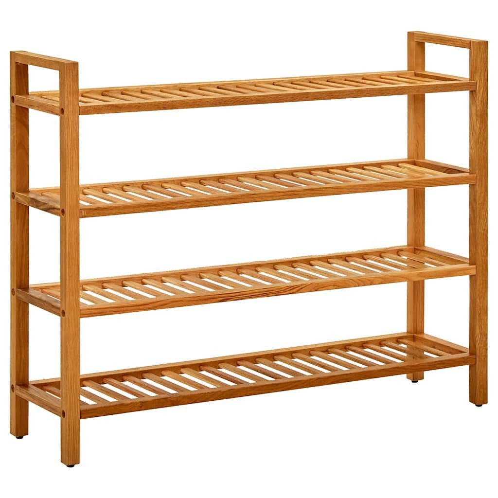 furnicato Schuhregal Massivholz 100 x 27 x 80 cm, 1-tlg., Stabiler Schuh-Organizer mit Griffen für deinen Flur