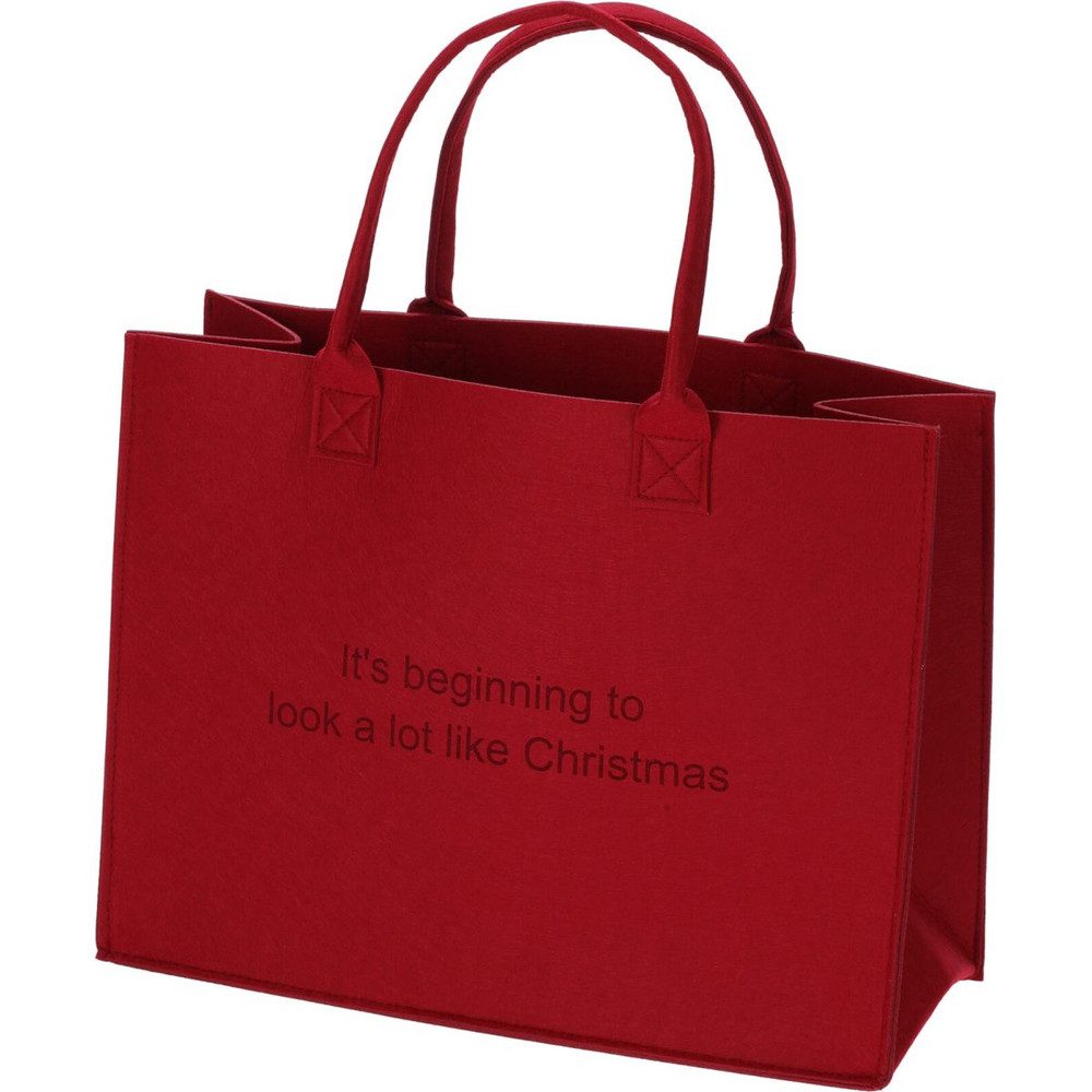 Koopmann Geschenkbox Tragetasche - Weihnachtssprüche - ca. 44 x 34 cm - 1 Stück