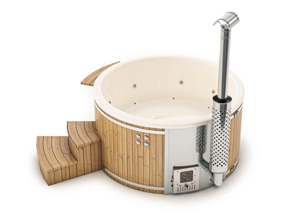 FinnTherm Whirlpool Badefass Holz Stockholm "Spa Edition", in Cremeweiß ohn günstig online kaufen