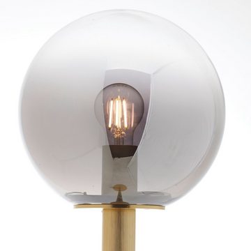 Lightbox Stehlampe, ohne Leuchtmittel, Standleuchte, 146 cm, Ø 25 cm, E27, Metall/Rauchglas, goldfarben