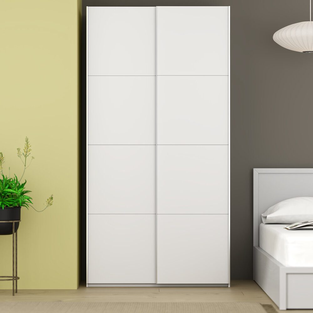 FORTE Schwebetürenschrank Fittio, Made in Europe, 2 Schiebetüren, modernes Design Höhe 2,35 mtr, stehende Montage