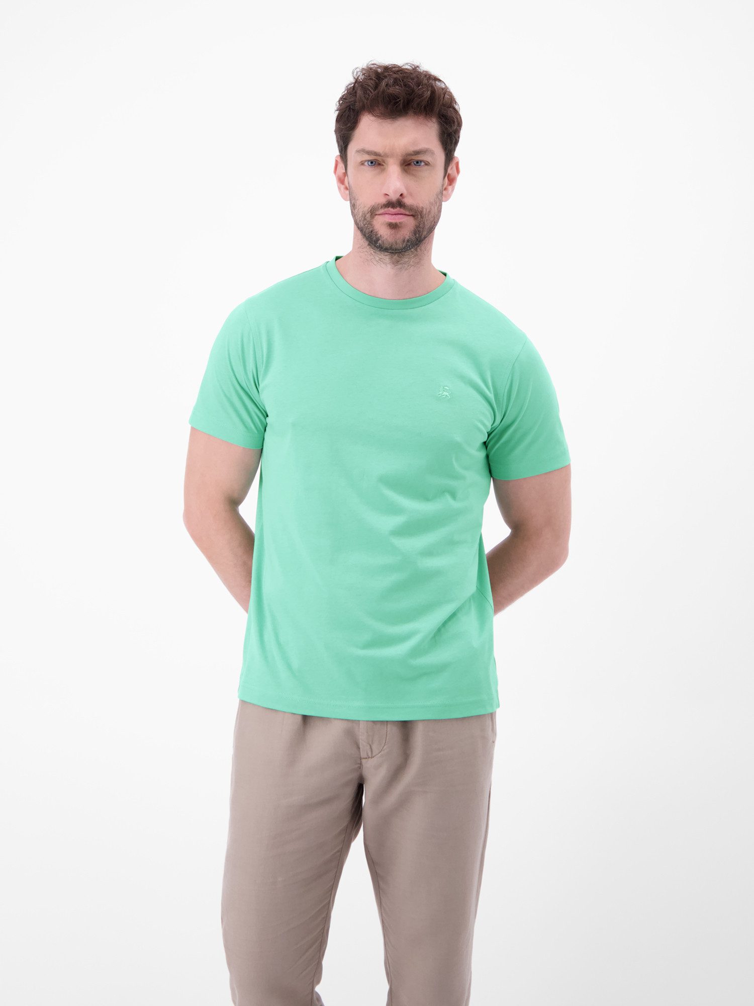 LERROS Rundhalsshirt Rundhals T-Shirt aus Baumwolle 100% Baumwolle, einfarbig, angenehmer Tragekomfort