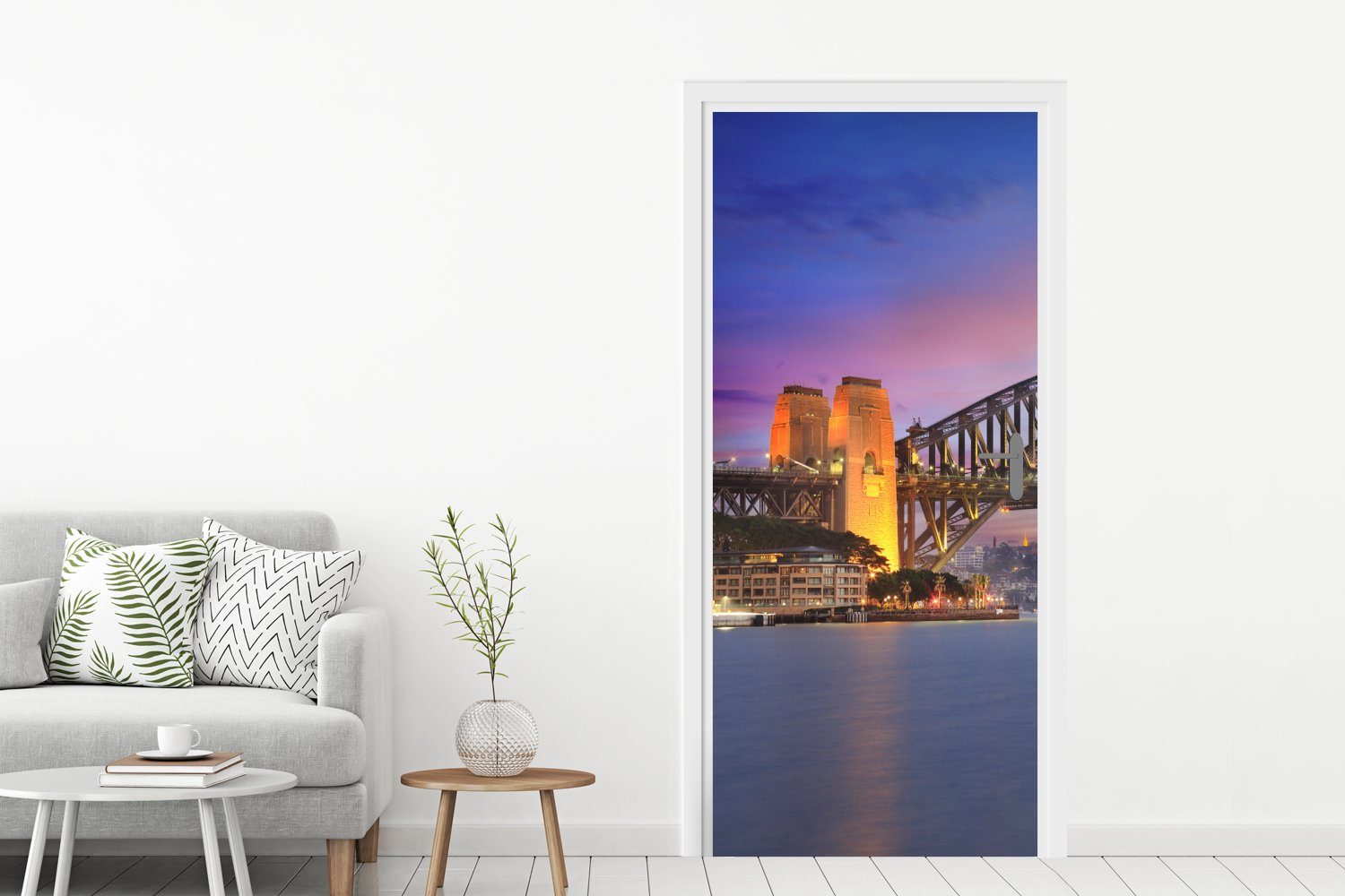 Australien, in bedruckt, Bridge Skyline (1 Türtapete St), MuchoWow Harbour von Tür, cm 75x205 und für Fototapete Matt, Türaufkleber, Sydney Sydney die