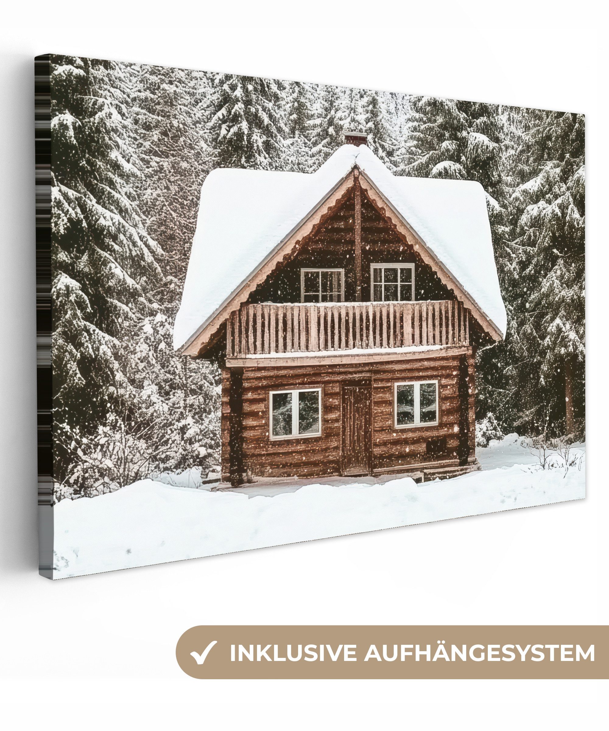 OneMillionCanvasses® Leinwandbild Startseite - Wald - Winter - Natur - Schn günstig online kaufen