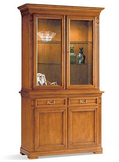 SELVA Vitrine »Villa Borghese« Modell 7374, höhe 215 cm kirschbaumfarbig antik