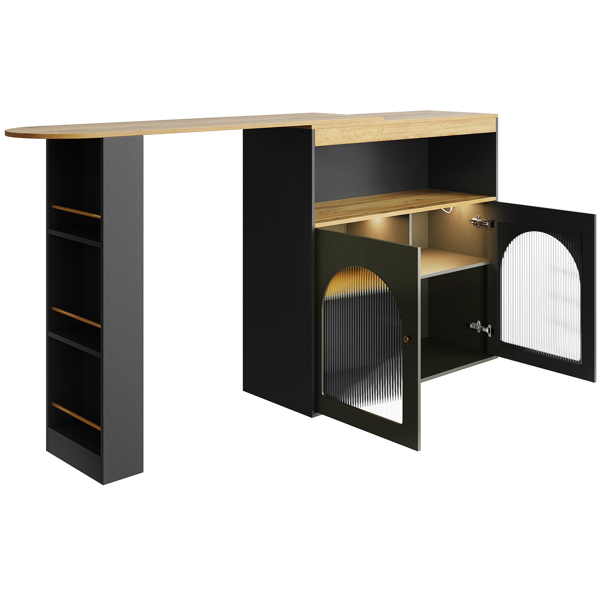 i@home Bartisch Ausziehbarer Esstisch mit Stauraum, Stehtisch Bistrotisch ( günstig online kaufen