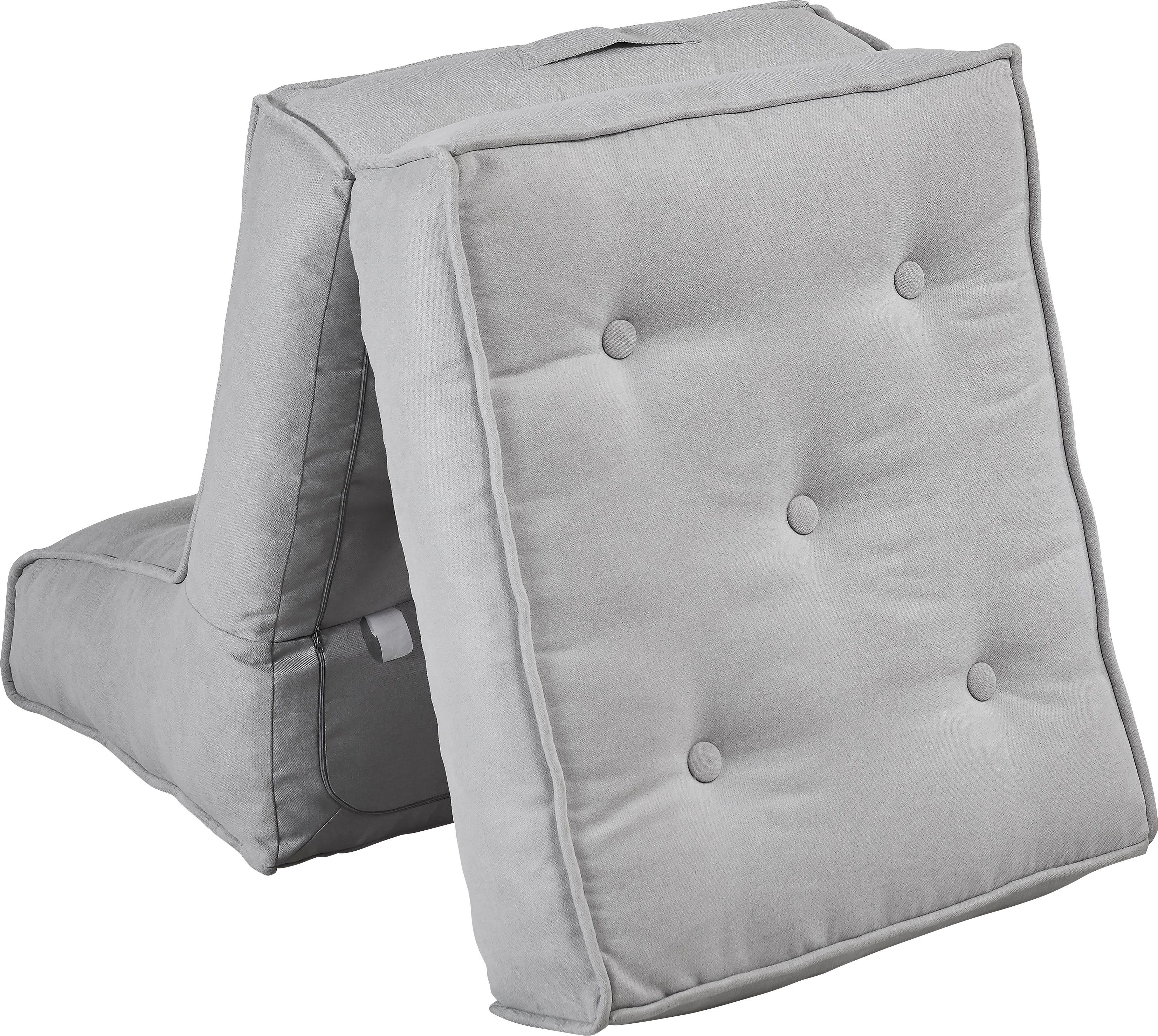 INOSIGN Sessel Pia, Schlaffunktion Loungesessel in 2 mit Größen, und hellgrau | hellgrau Pouf-Funktion