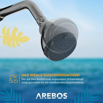 Arebos Solardusche 20 Liter, mit integriertem Thermometer & Fußdusche (Set), Inkl. Abdeckhaube