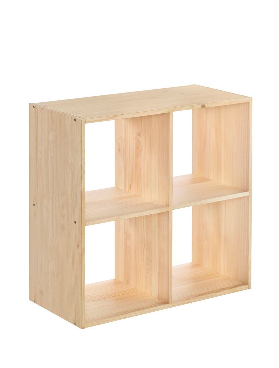 Astigarraga Kit Line Standregal Dinamic Würfel Holzregal Schrankmodul, Kiefernholz, modular kombinierbar, 2x2 Fächer (33x70,8x70,8cm)