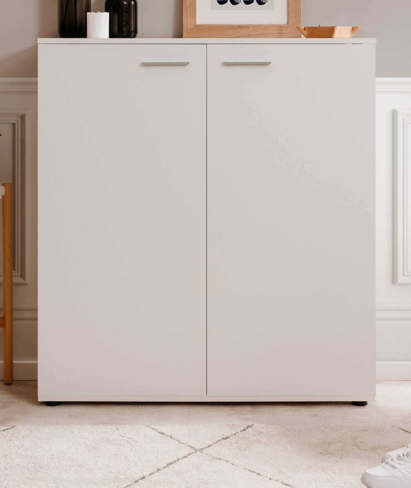 Forte Alice Springs Schuhschrank 100 - 3 Türen Mit 8 Fächern In Kaschmir/Beige