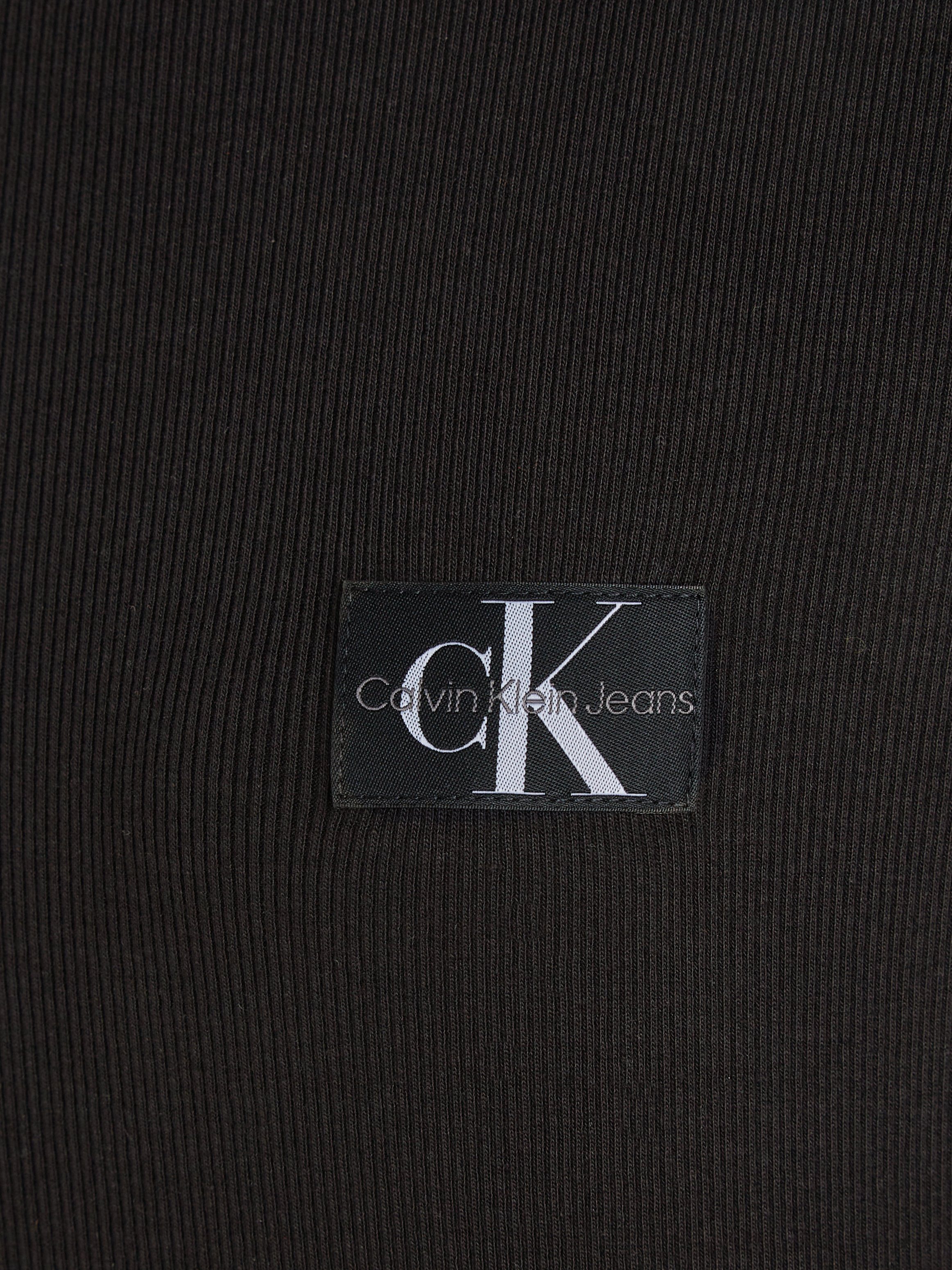 Calvin Klein Jeans Langarmshirt SLEEVE LABEL LONG Ck WOVEN Black RIB