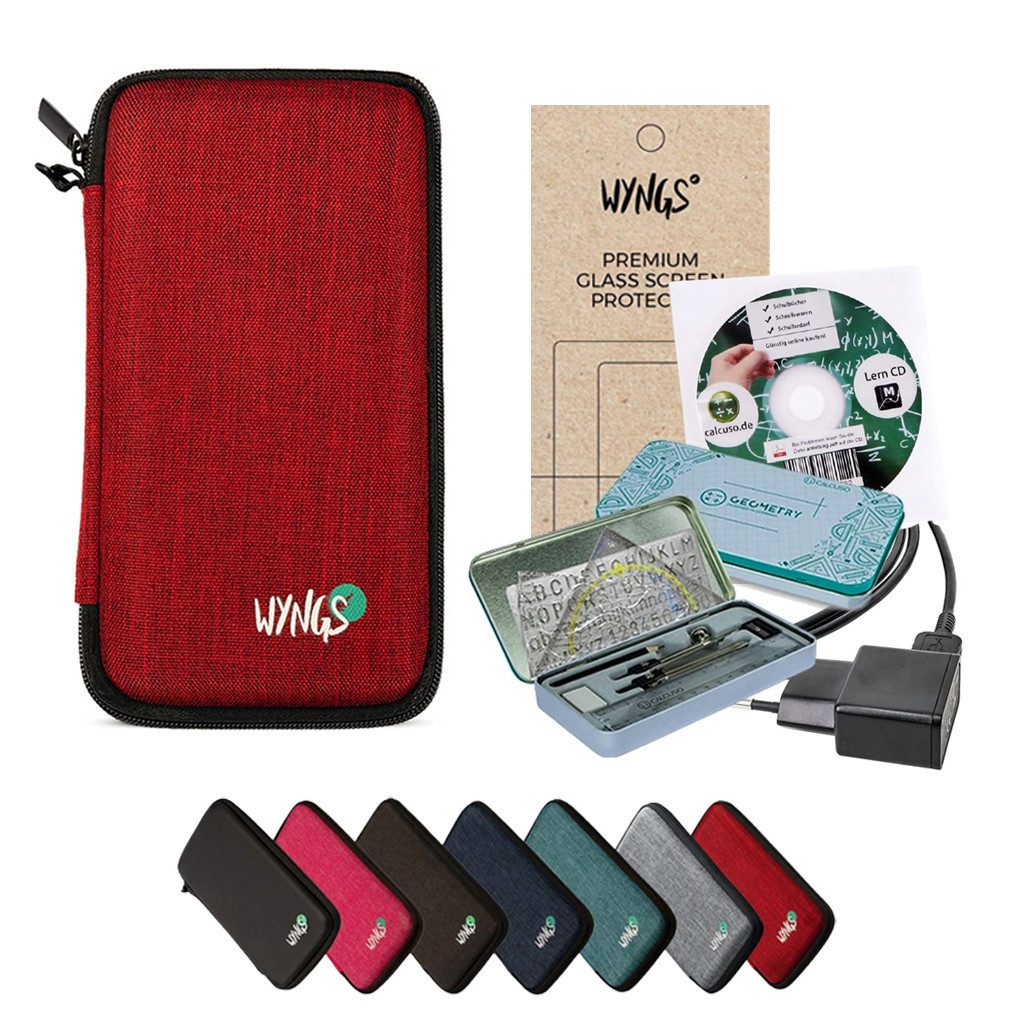 Taschenrechner Zubehör zum TI-84 Plus CE-T Python Edition - Rot - Premium Set
