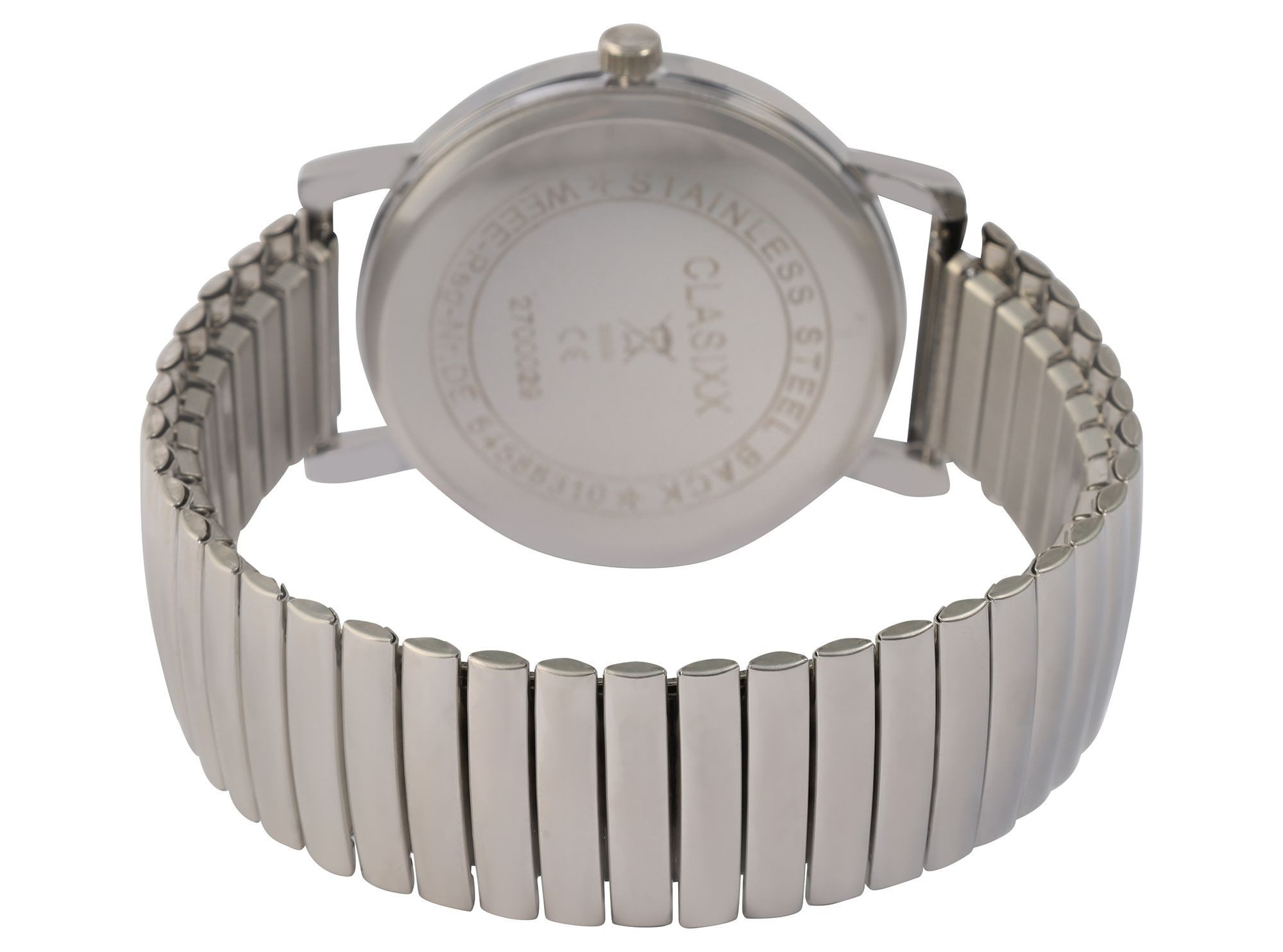 Clasixx Quarzuhr silberfarbig, Mineralglas