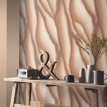 Erismann Vliestapete 3D-Effekt Braun Bronze Metallic Elle Decoration 10345-02