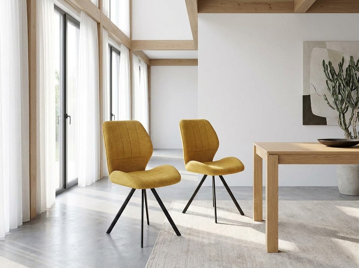 Jiexi Küchenstuhl Esszimmerstuhl, Patchwork-Design, Polsterstuhl mit Metallbeinen