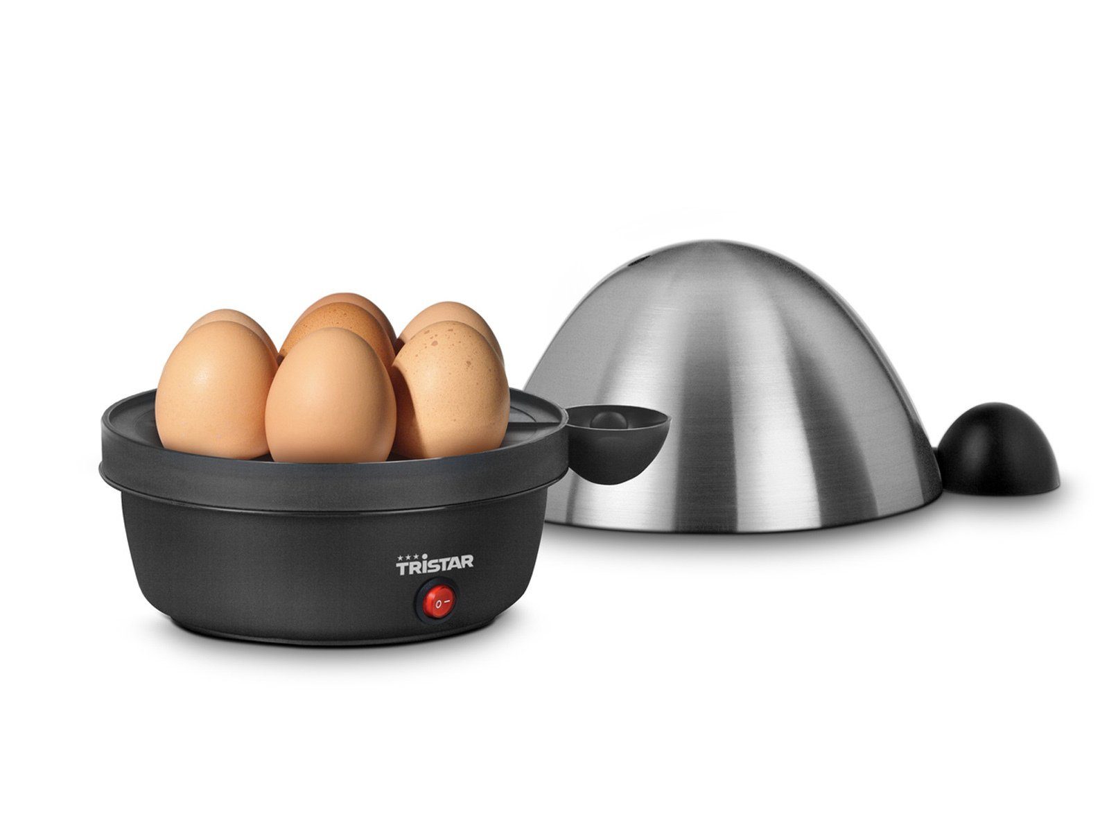Tristar Eierkocher, Anzahl Eier: 7 St., 350 W, Egg Cooker perfekte Konsistenz Edelstahl Design mit Eierpiekser