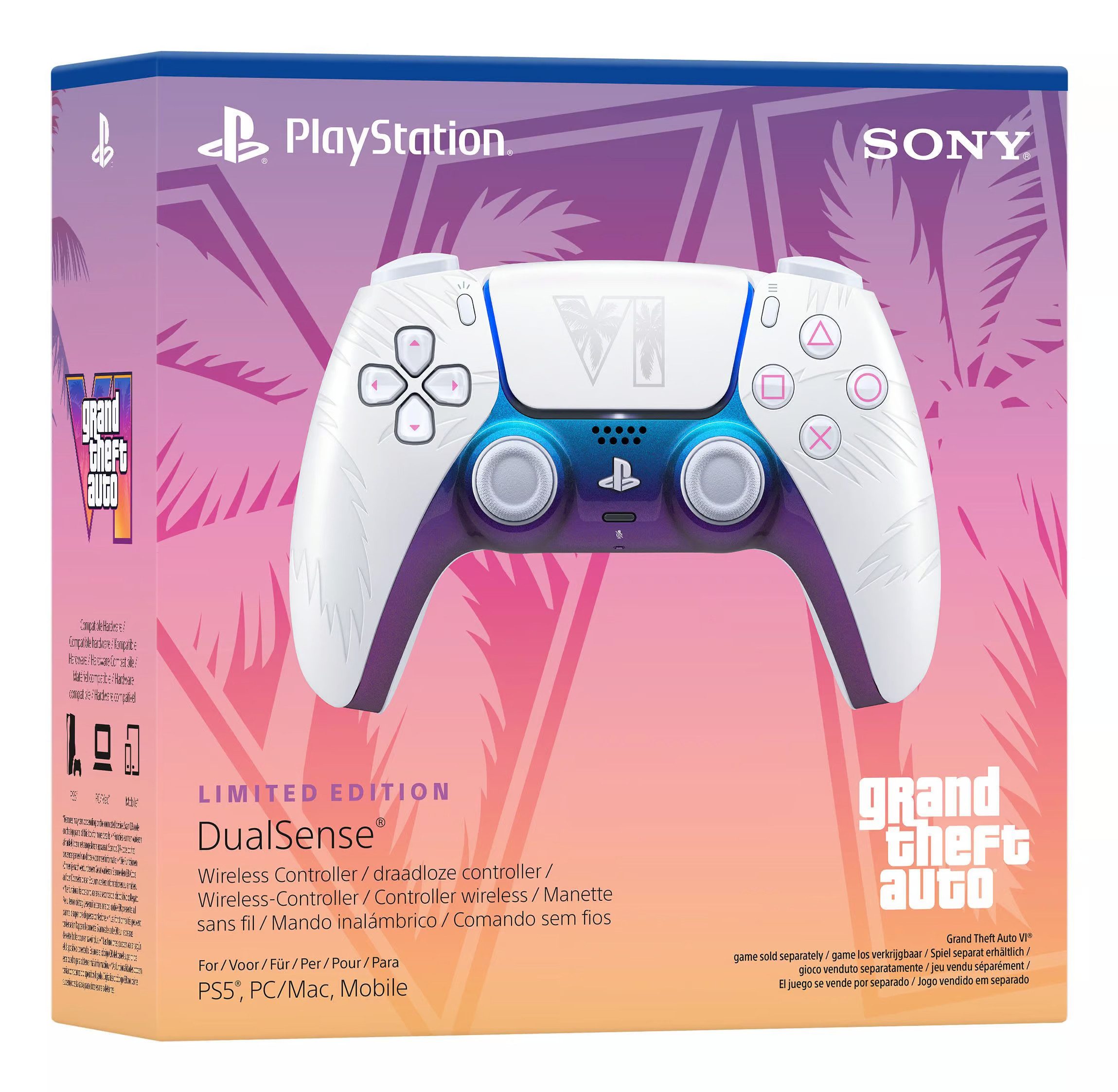 Playstation PS5 DualSense Wireless Controller GTA VI White Limited Edition DualSense Wireless-Controller
