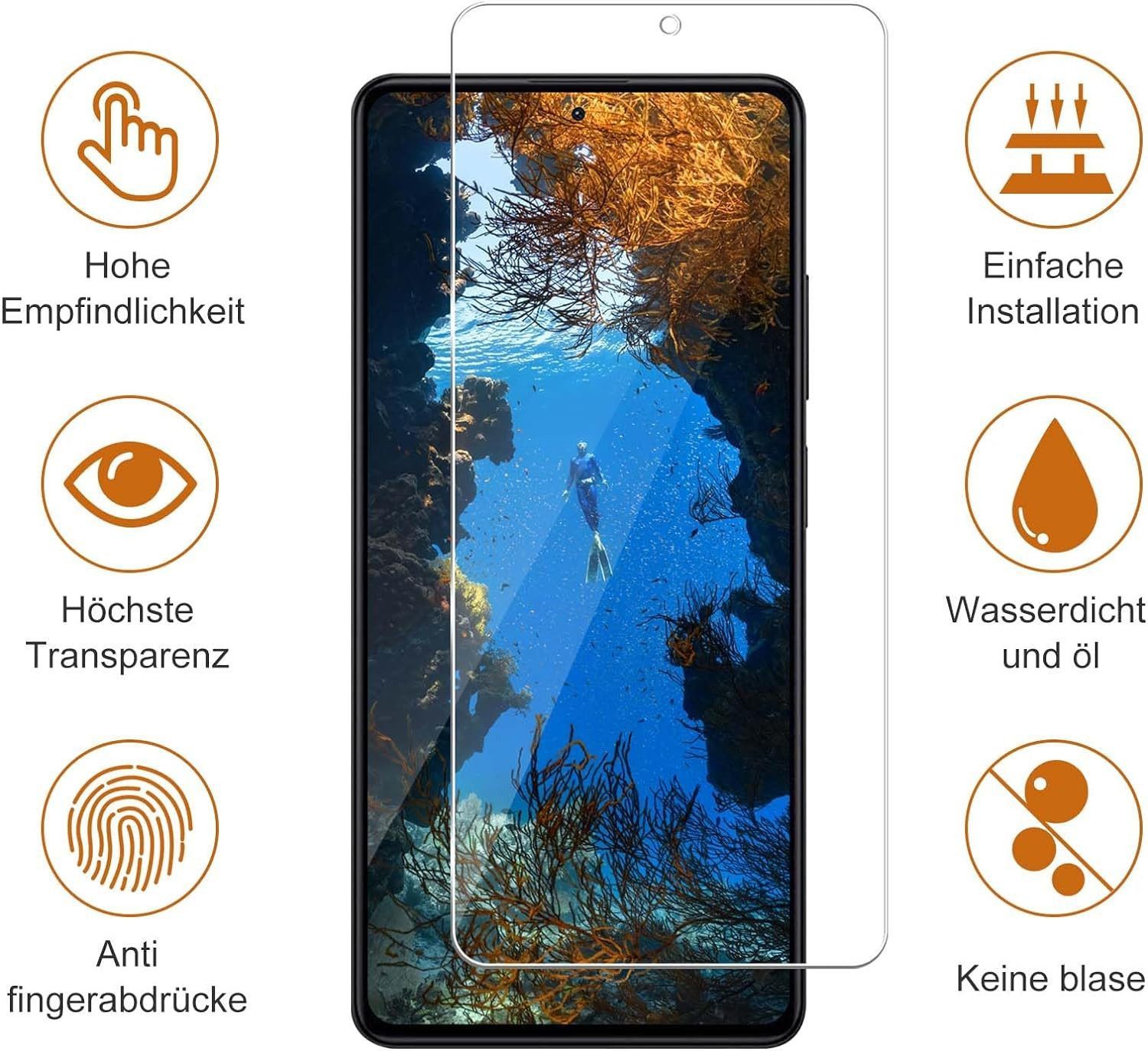 CLM-Tech Displayschutzglas 3X für Samsung Galaxy A36 5G, Panzerglas Folie - Anti-Fingerabdruck und kratzfest -, 3 Stück, Kristallklar – Bild 3 von 5