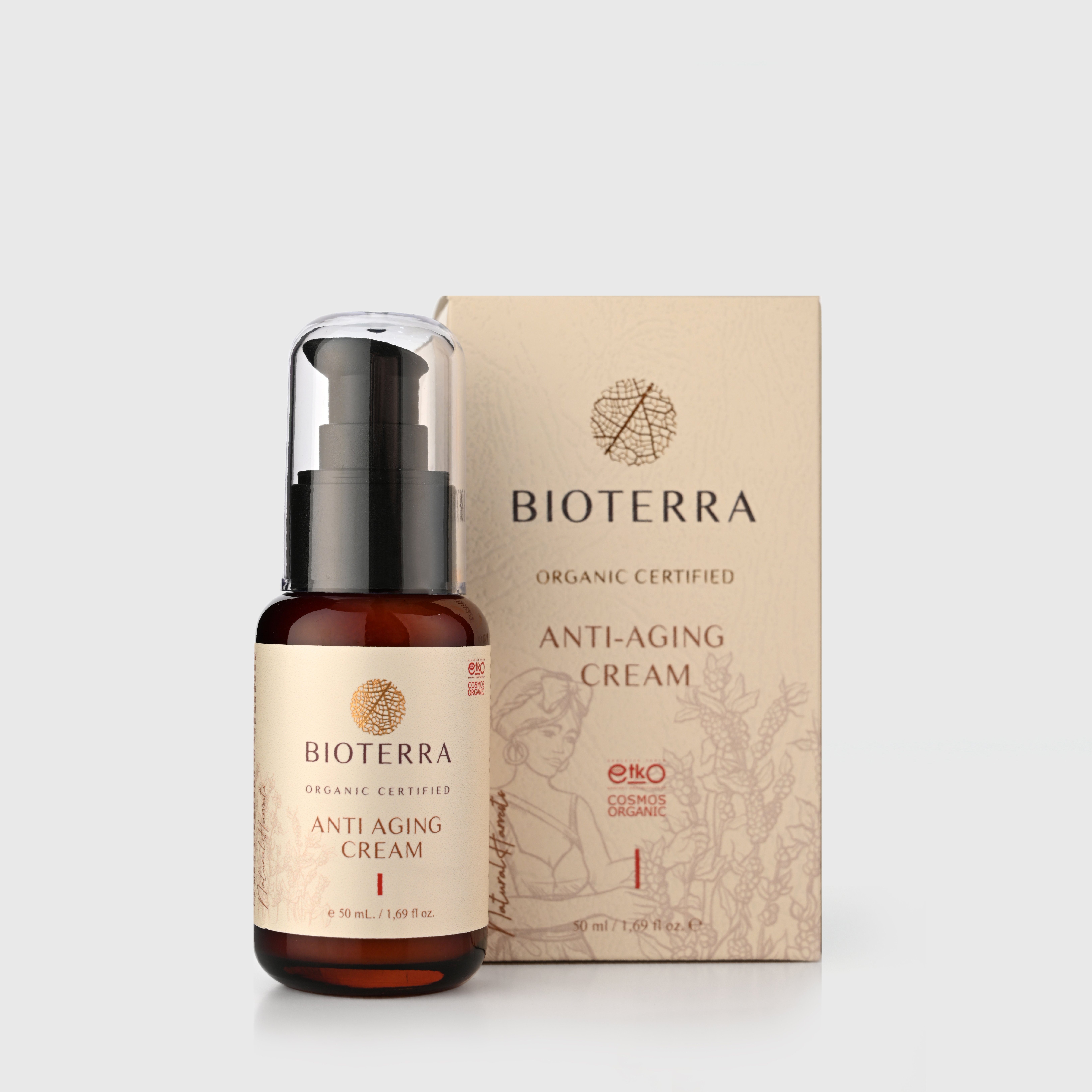 BIOTERRA Anti-Aging-Creme Bio Anti-Aging Creme 50ml Naturkosmetik Vegan, 1-tlg., feuchtigkeitsspendend regenerierend antibakteriell anti-aging